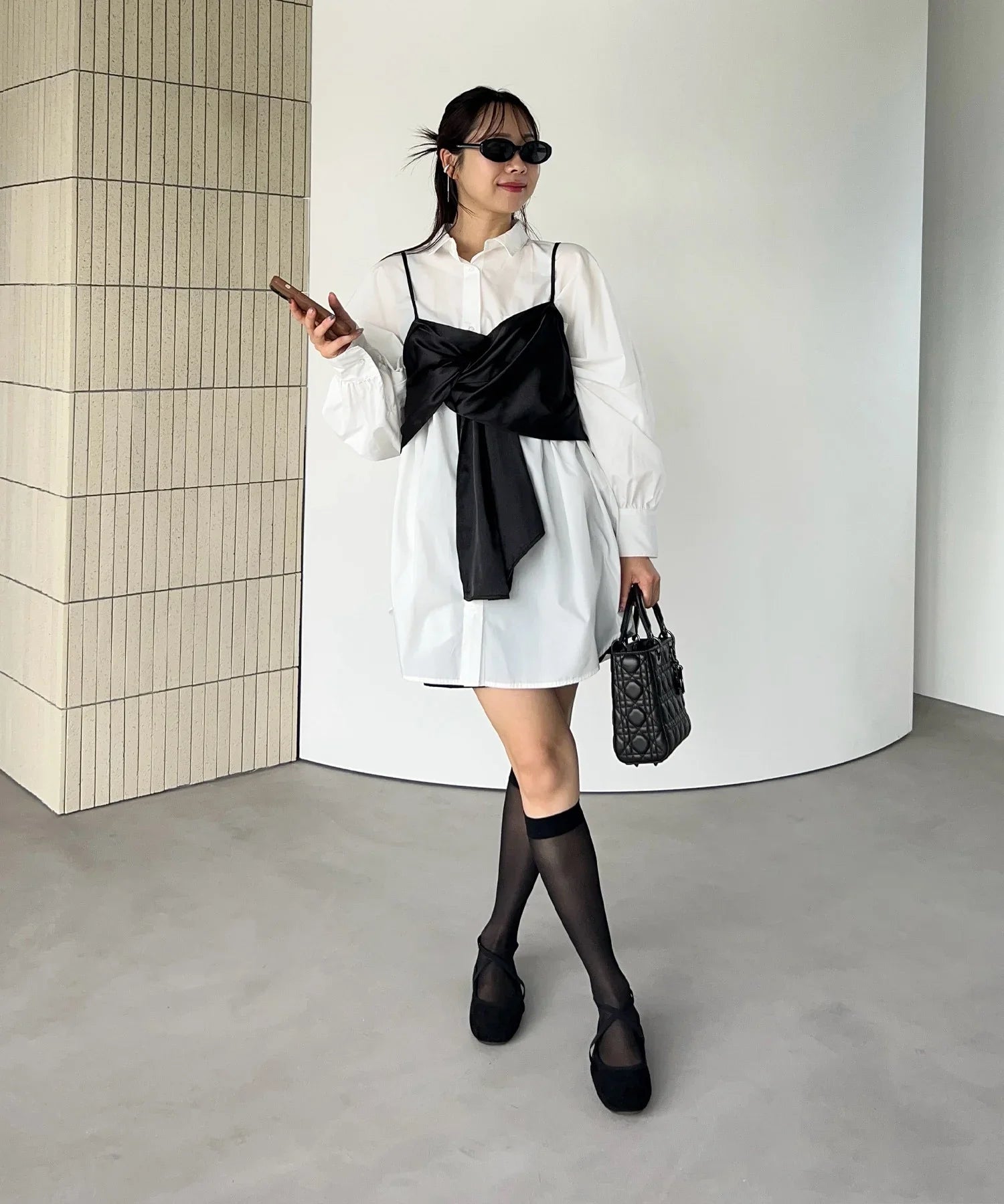 【SOLD OUT】2WAYリボンボレロドットストーンワンピースドレス