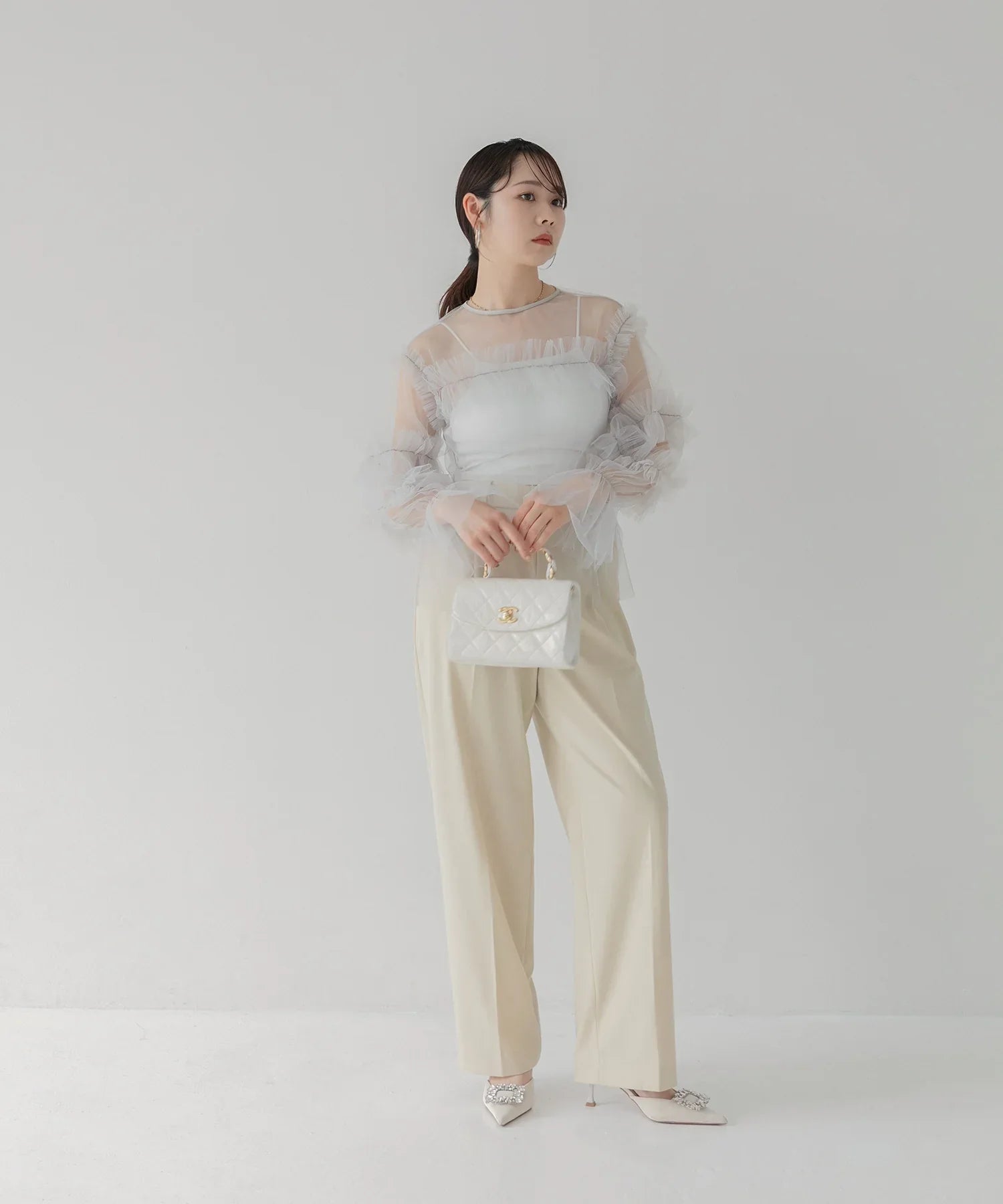 【当日発送】チュールフリルトップス