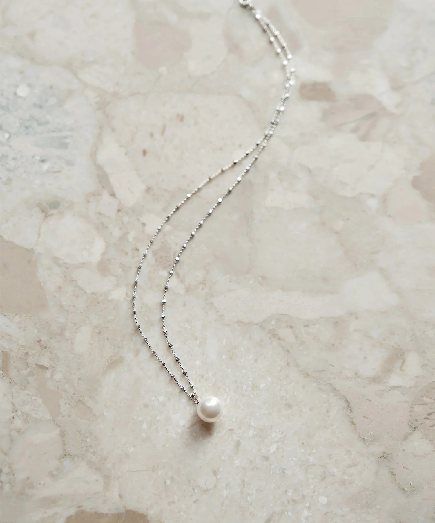【SOLD OUT】シルバーチェーンパールネックレス