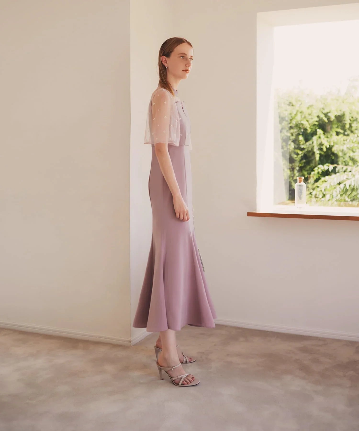 【當天出貨】碎花亮片薄紗重疊魚尾裙