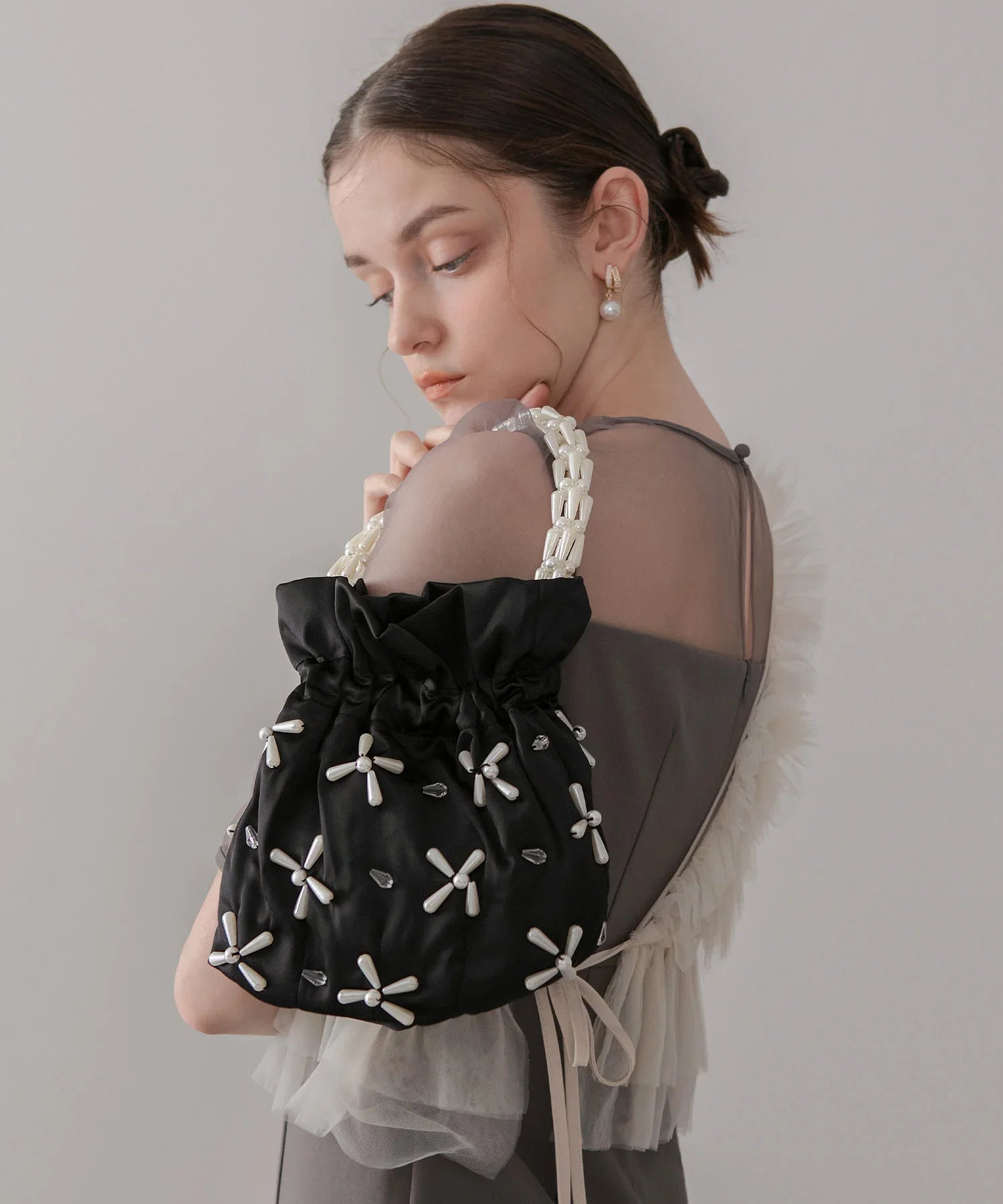 【当日発送】パールビーズハンドルバッグ