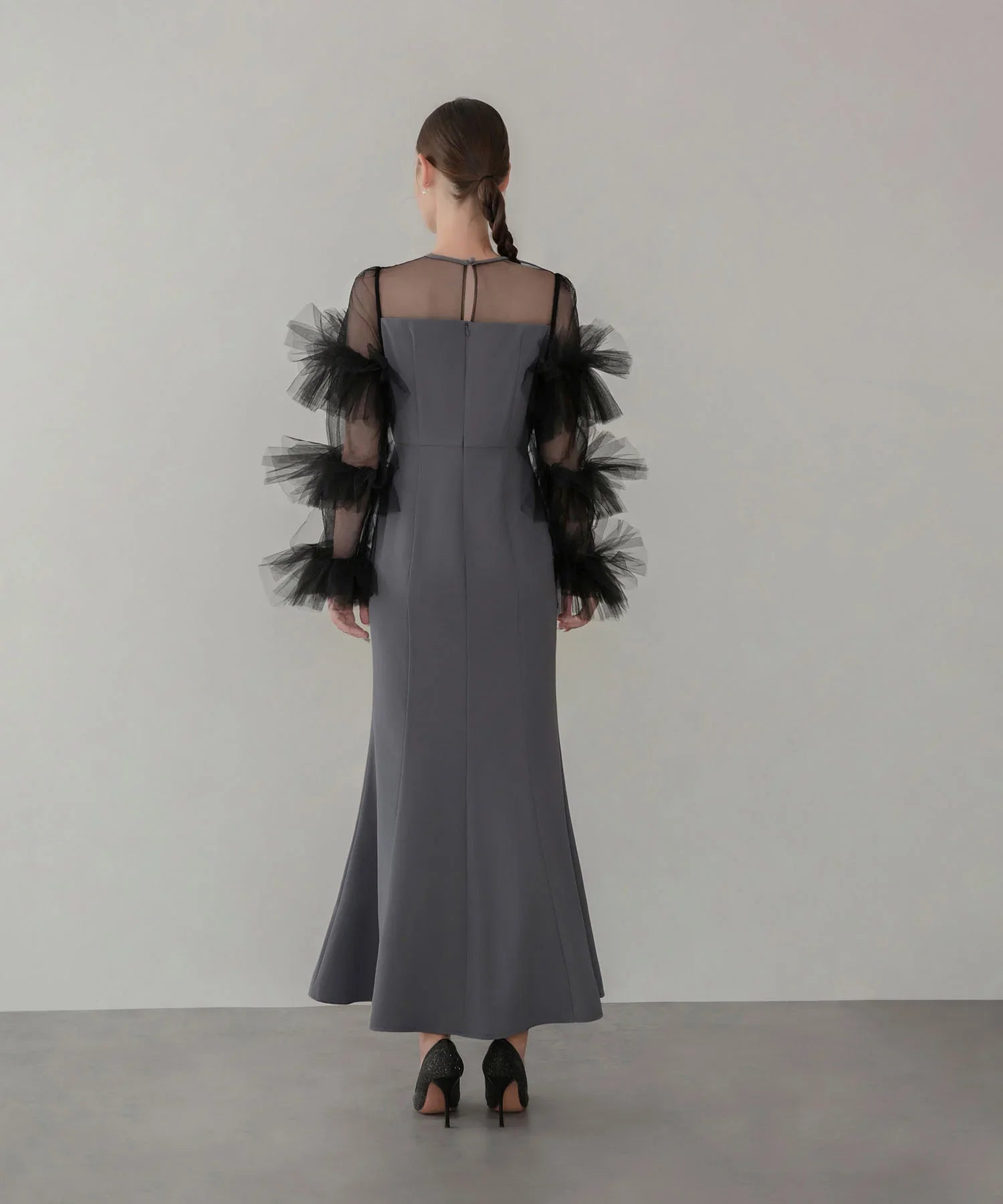 【当日発送】ボリュームチュールスリーブベストセットアップドレス