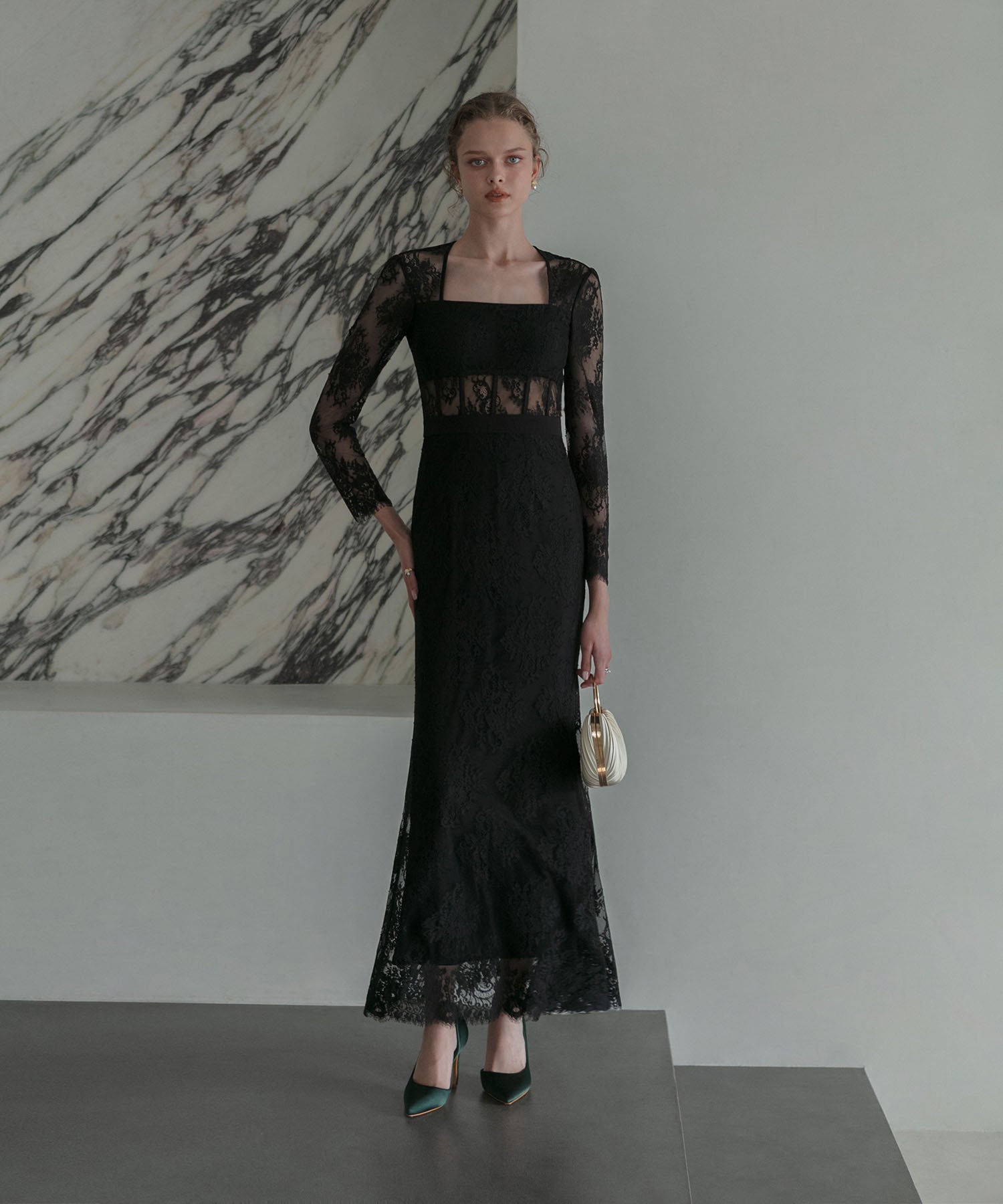 【LEJA LUXE】レースチューブデザインマーメイドドレス