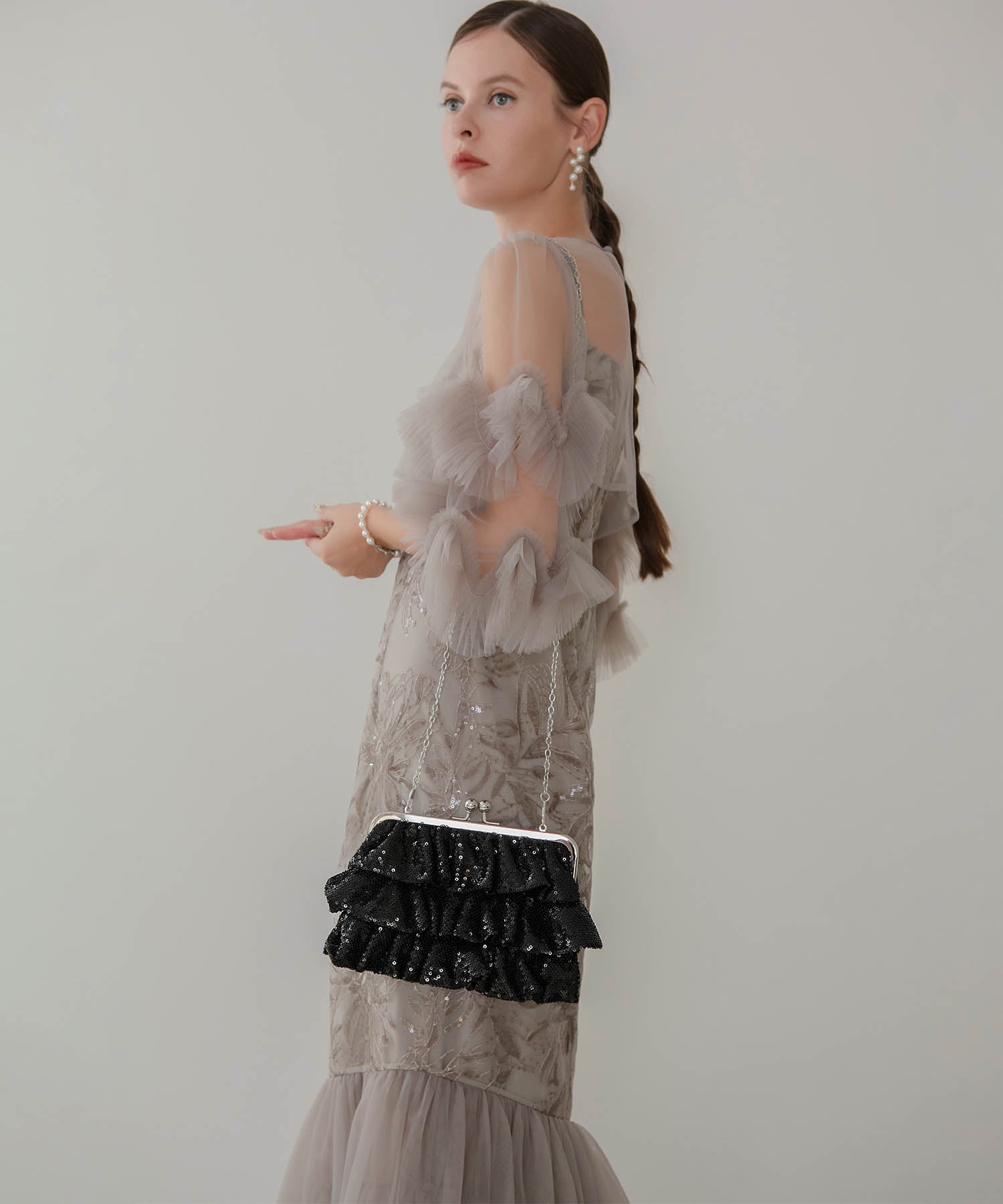 【当日発送】スパンコールフリルデザイン2WAYバッグ