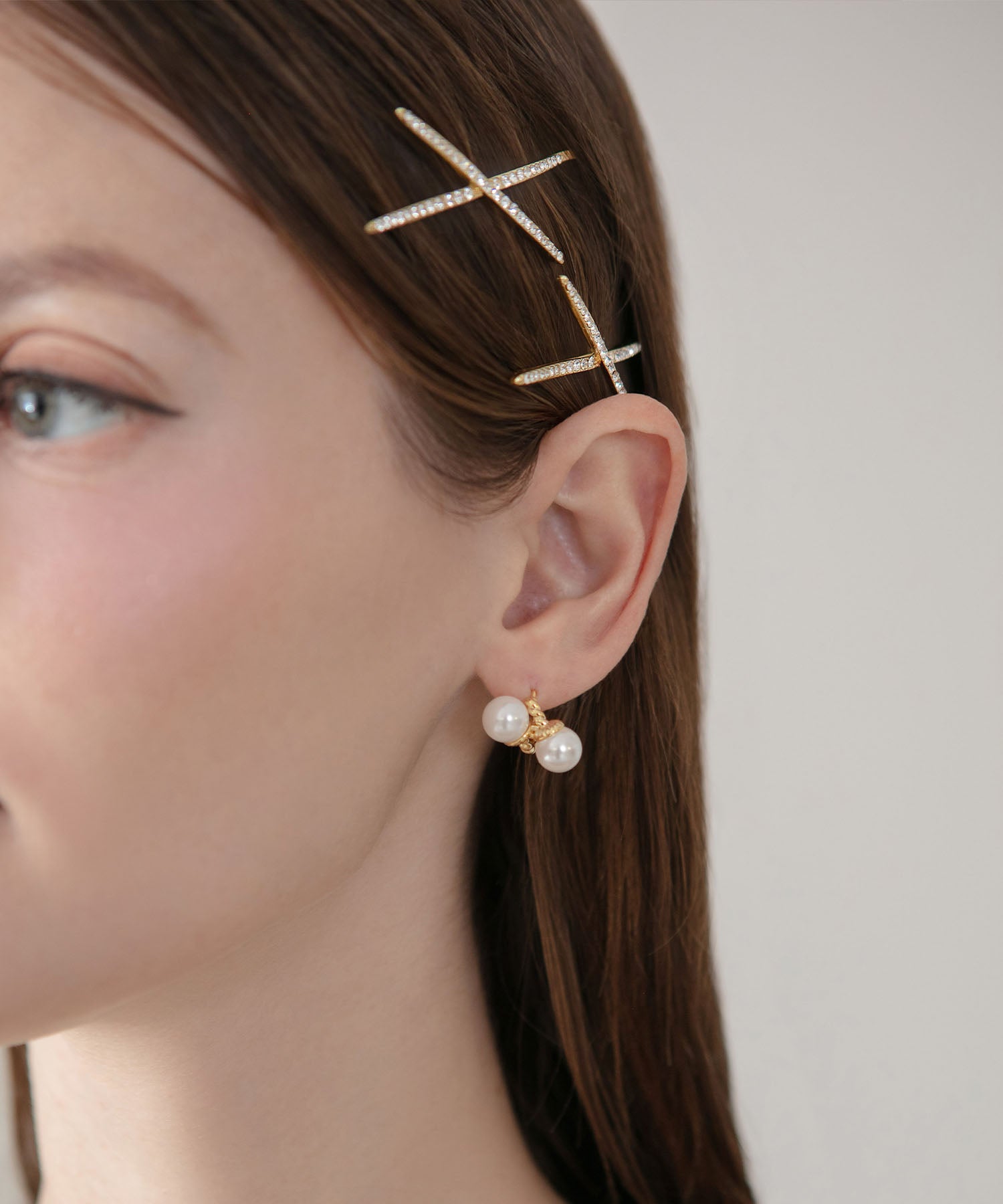 【当日発送】クロスビジューヘアピンセット