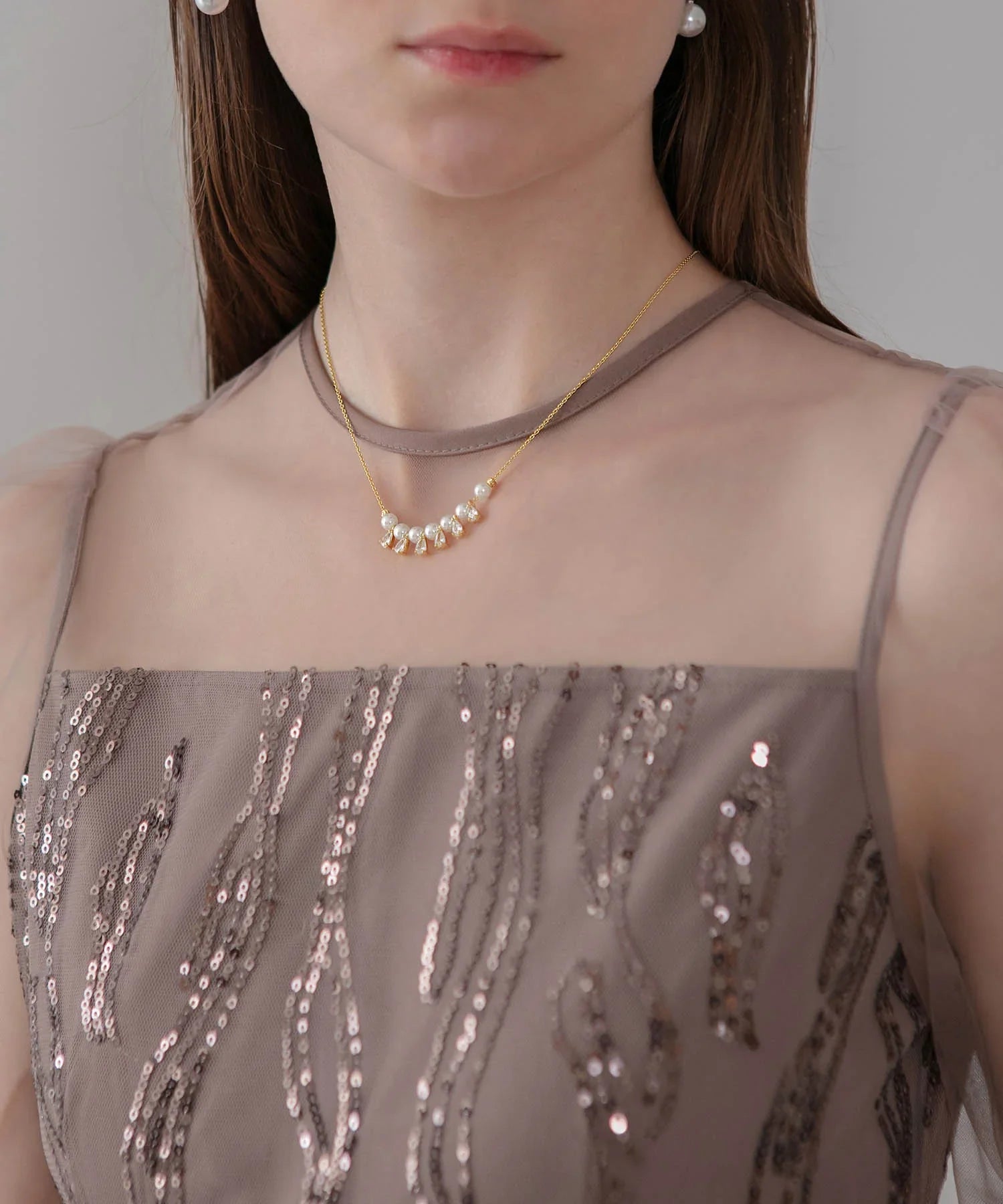 【当日発送】パールティアドロップネックレス