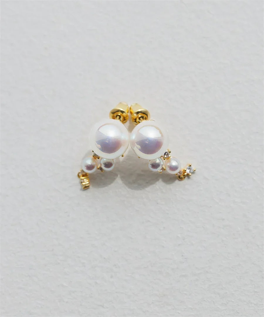 【SOLD OUT】パールクリスタルドロップピアス