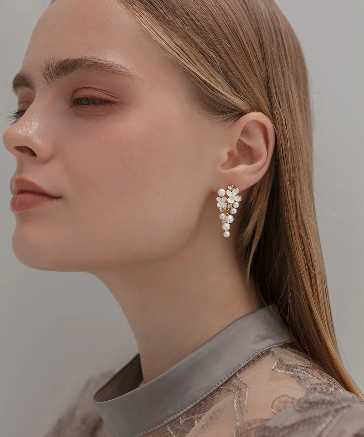 【当日発送】パールブーケドロップピアス