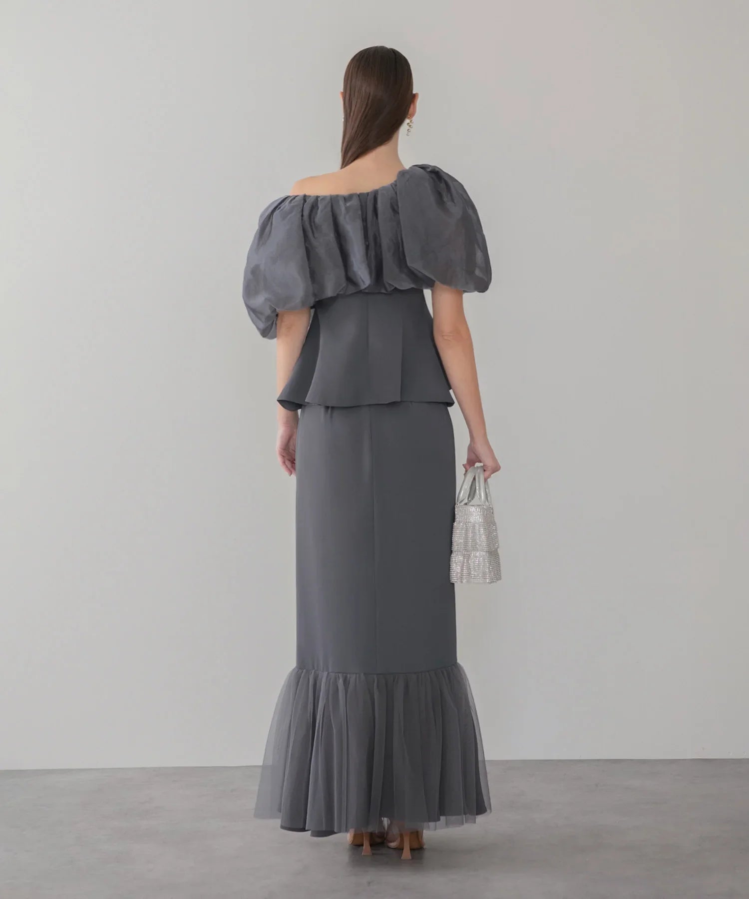 【当日発送】シアーチュールオフショルセットアップドレス