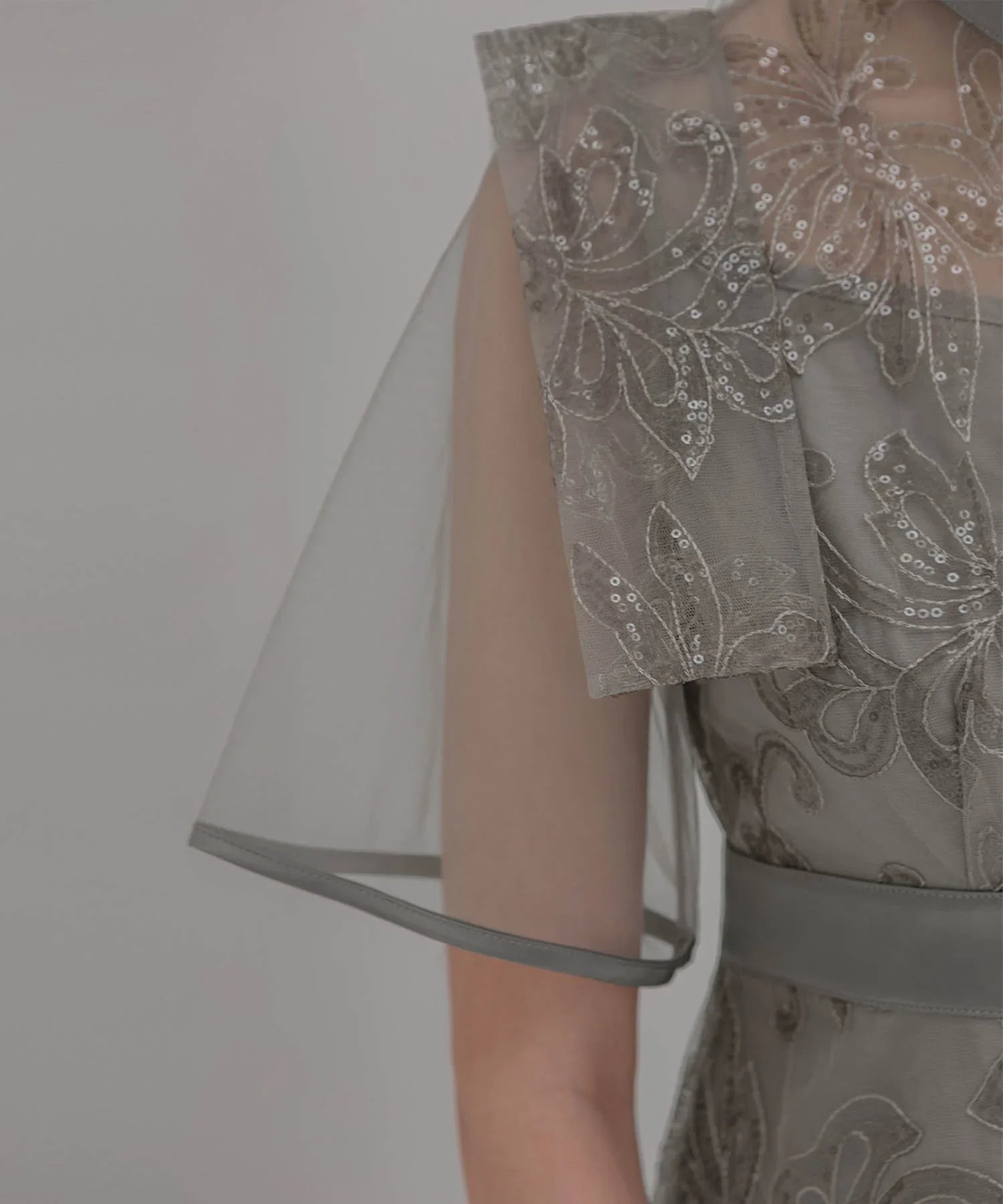 【一部当日発送】フラップデザインフラワースパンコールAラインワンピースドレス