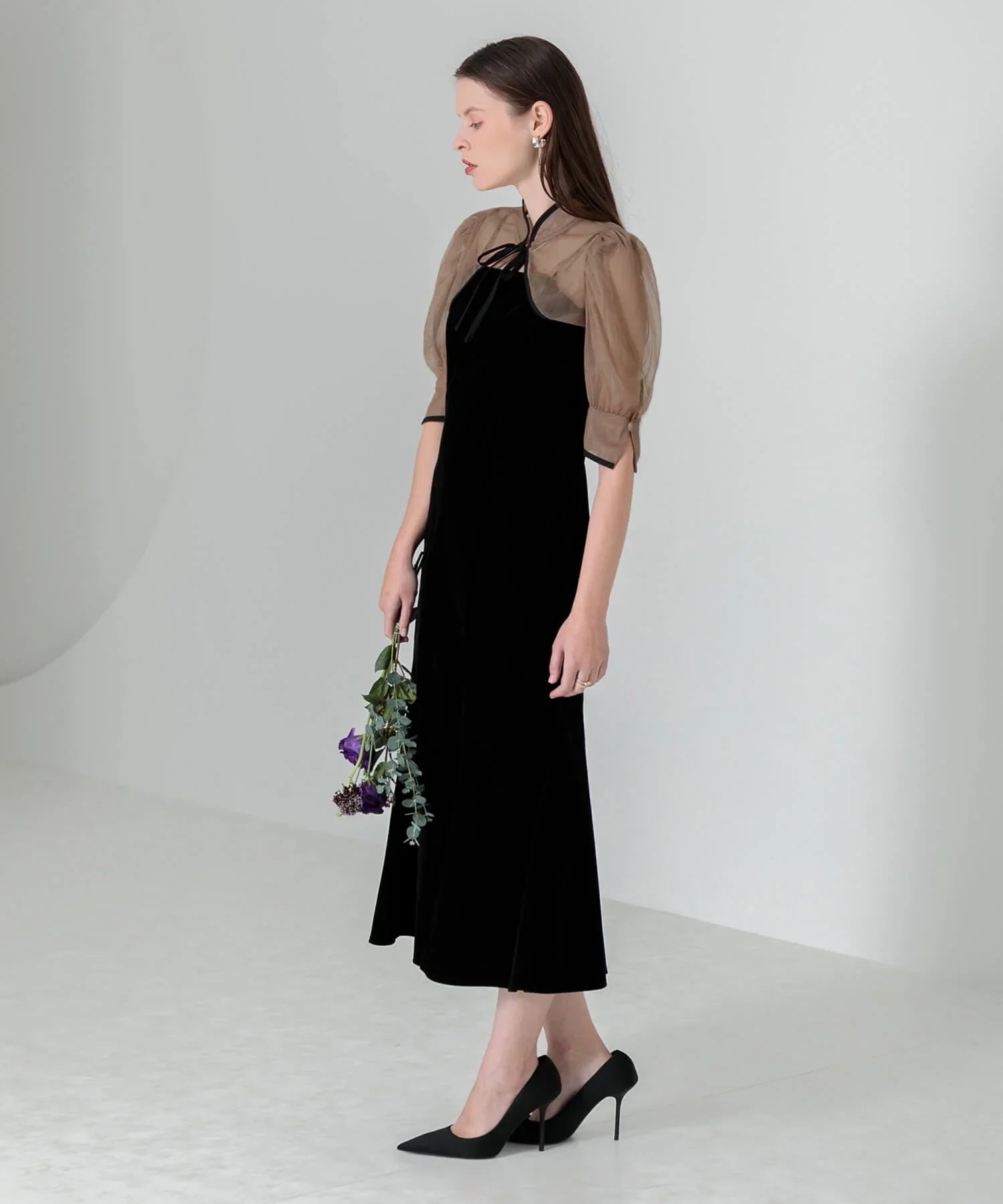 【当日発送】花柄ボレロセットアップマーメイドワンピースドレス