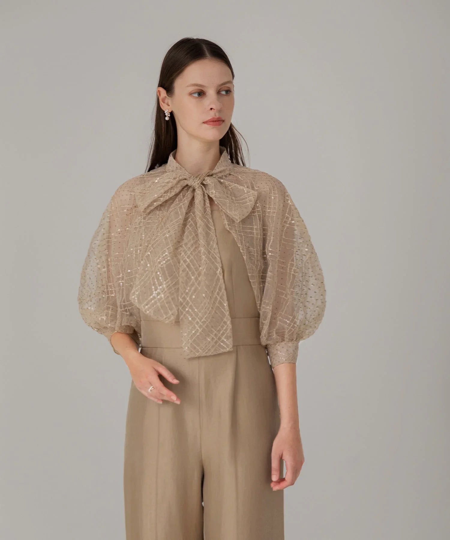 【當天出貨】圓點亮片緞帶波羅呢連身裙