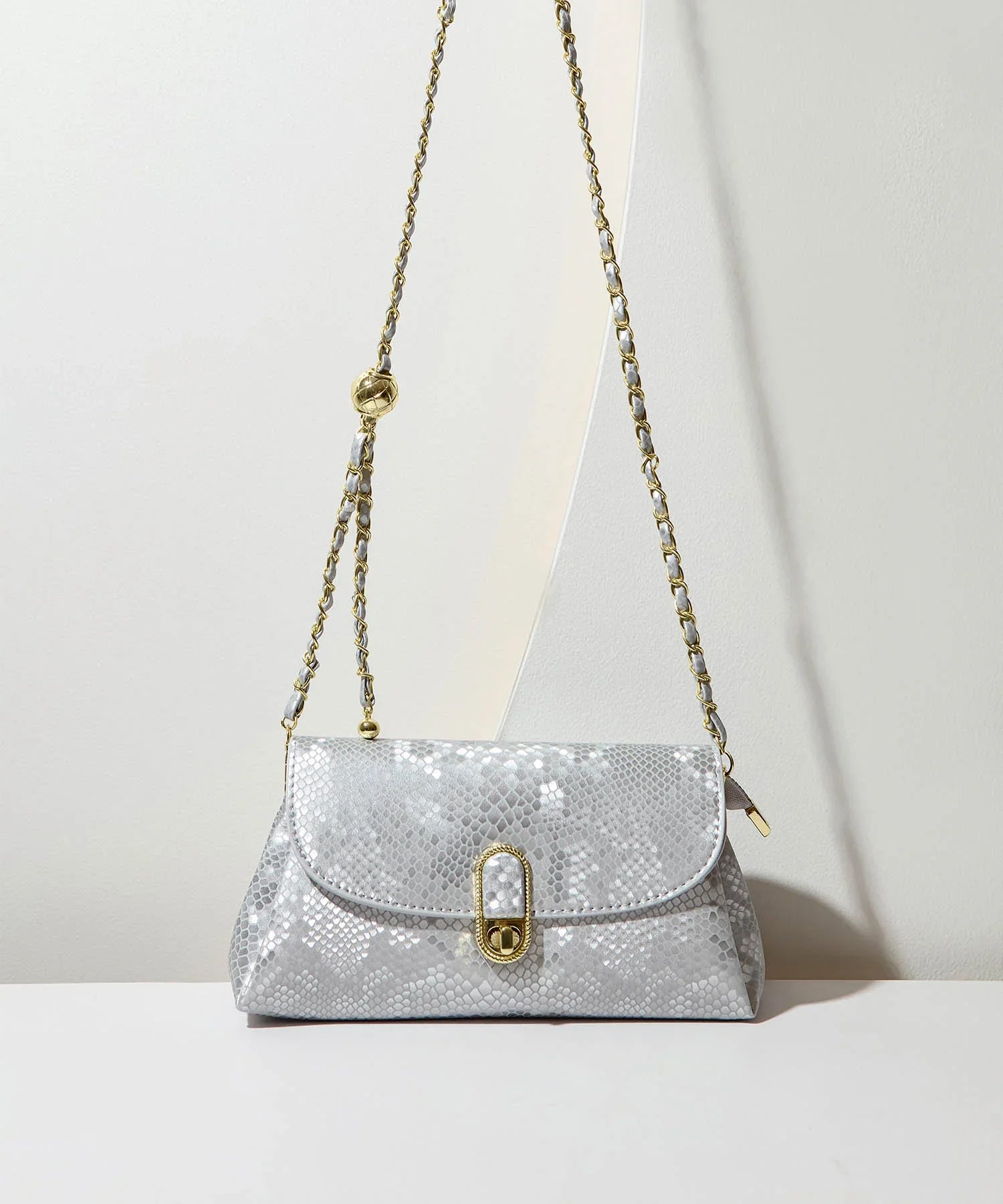 【当日発送】2WAYパイソンゴールドチェーンバッグ