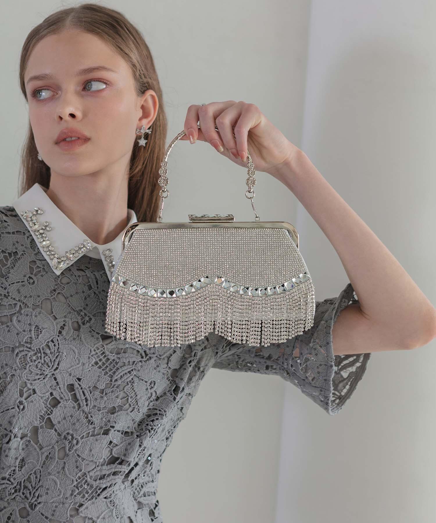 【当日発送】3WAYビジューフリンジバッグ