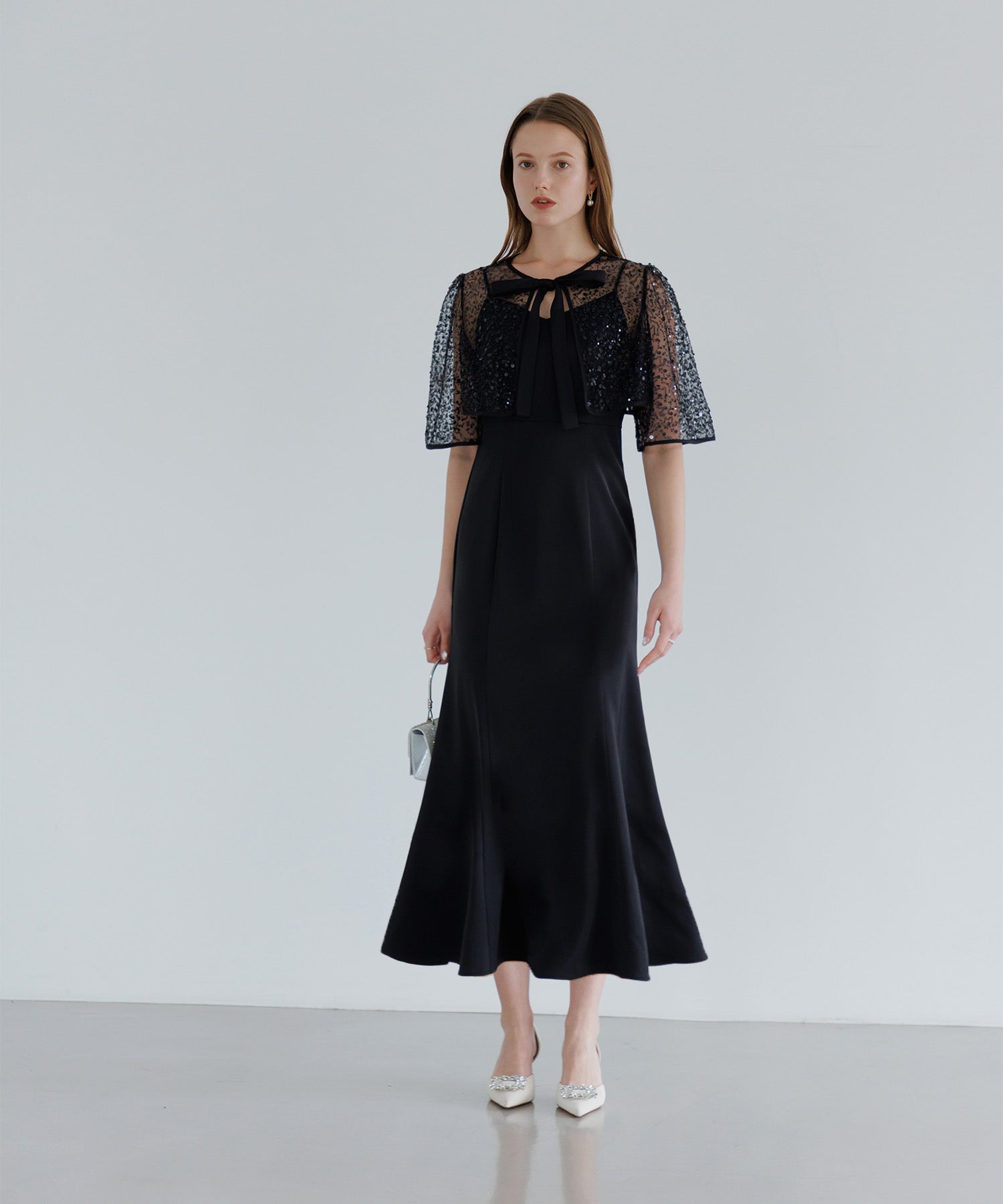 【当日発送】スパンコールビジューボレロマーメイドワンピースドレス