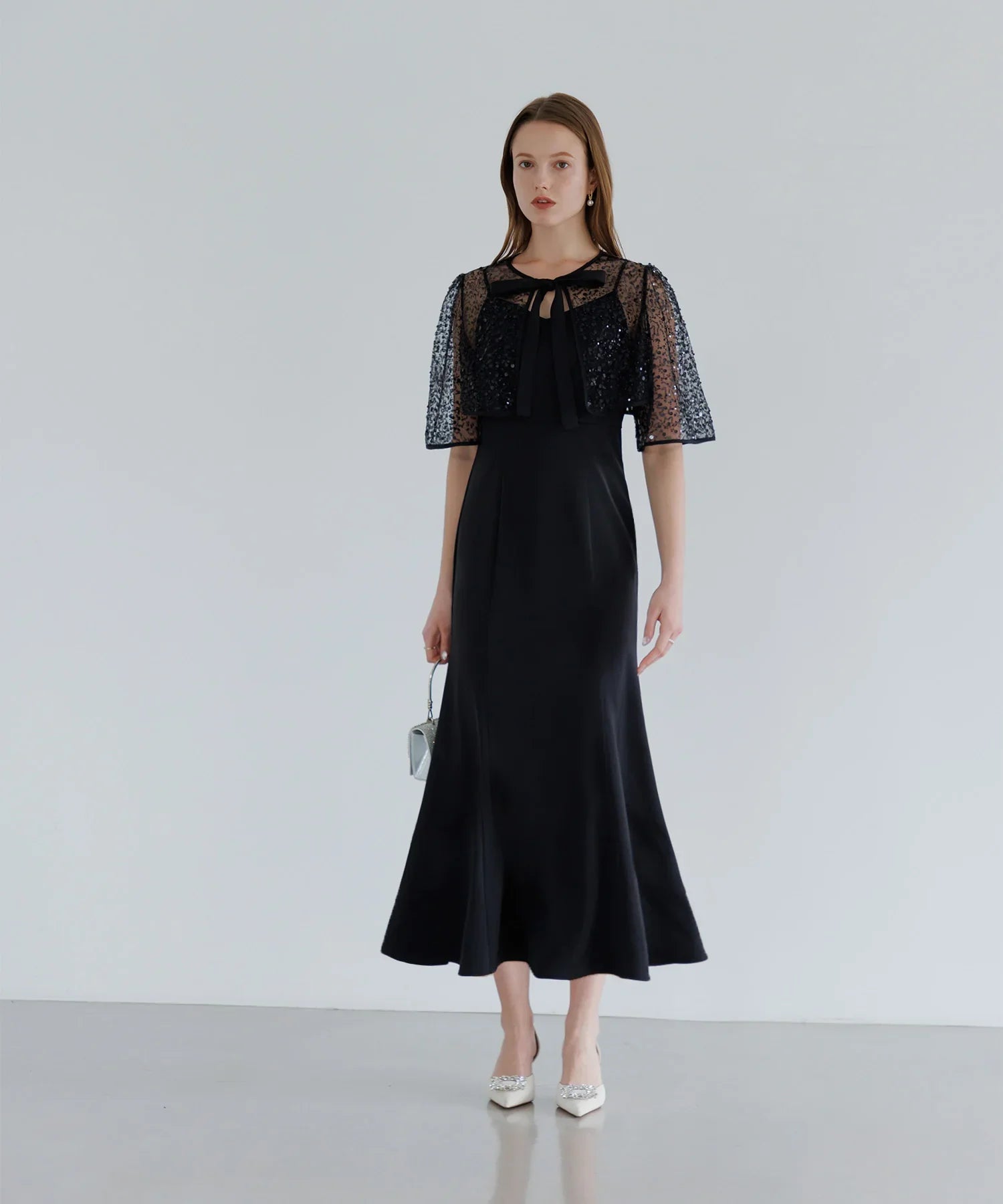 【当日発送】スパンコールビジューボレロマーメイドワンピースドレス