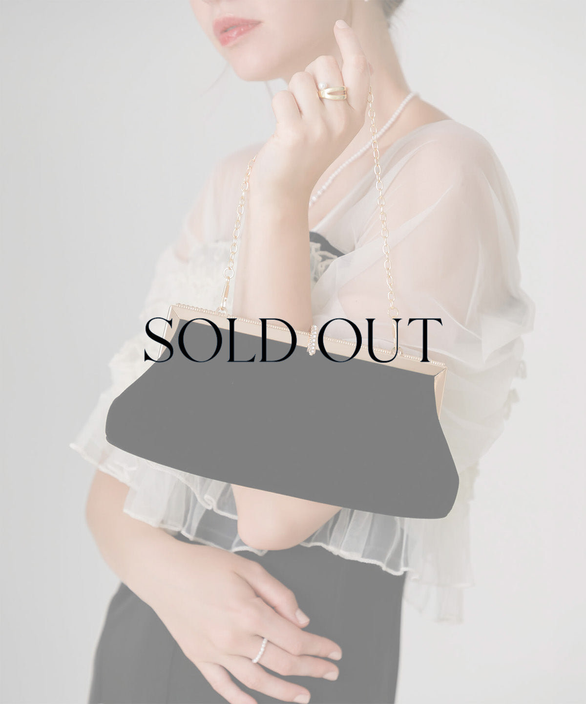 【SOLD OUT】3WAYベロアゴールドラインストーンバッグ