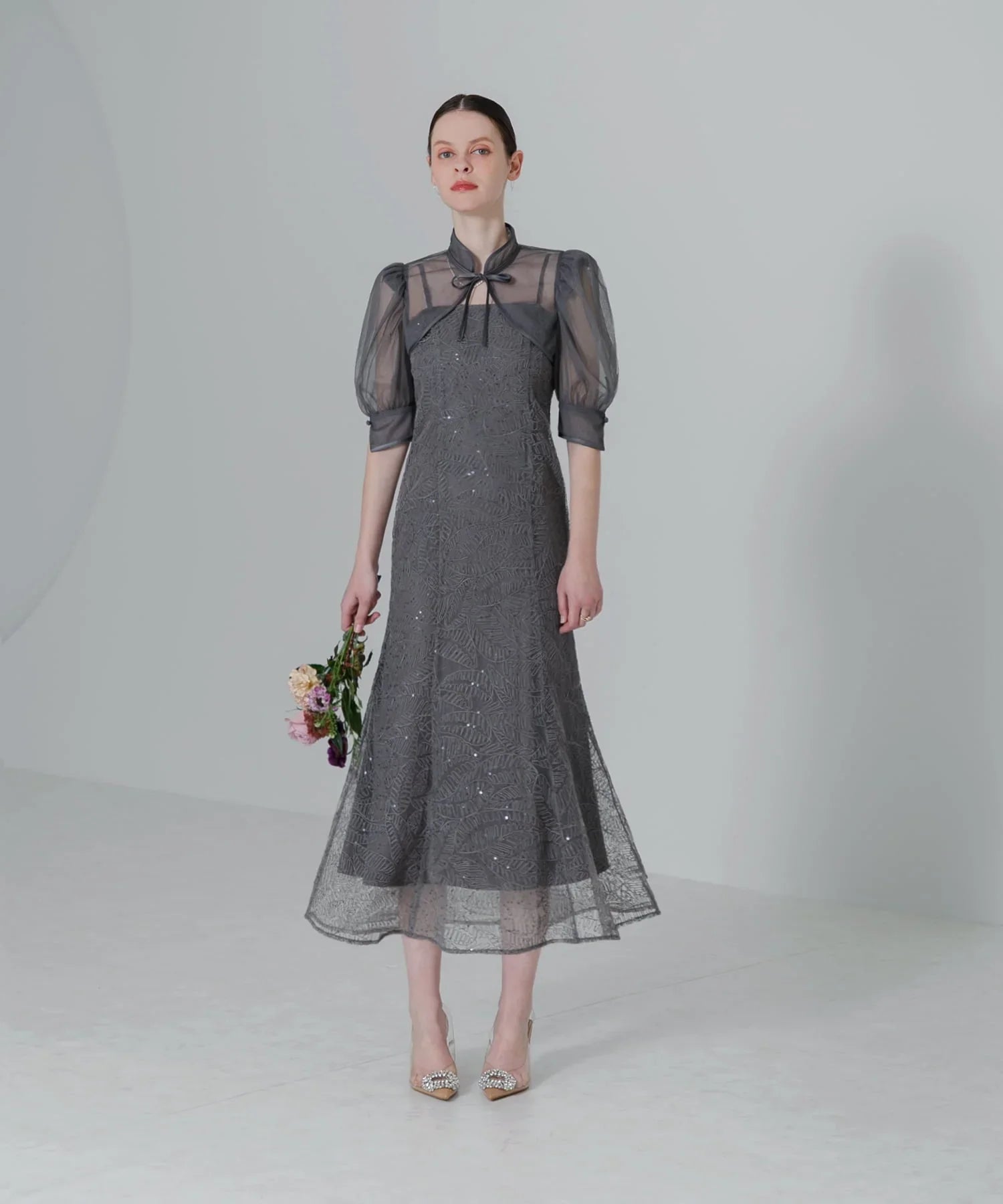 【当日発送】スパンコールボタニカルマーメイドボレロ2WAYワンピースドレス