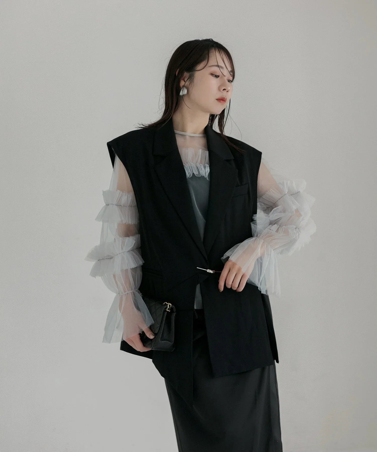 【当日発送】チュールフリルトップス