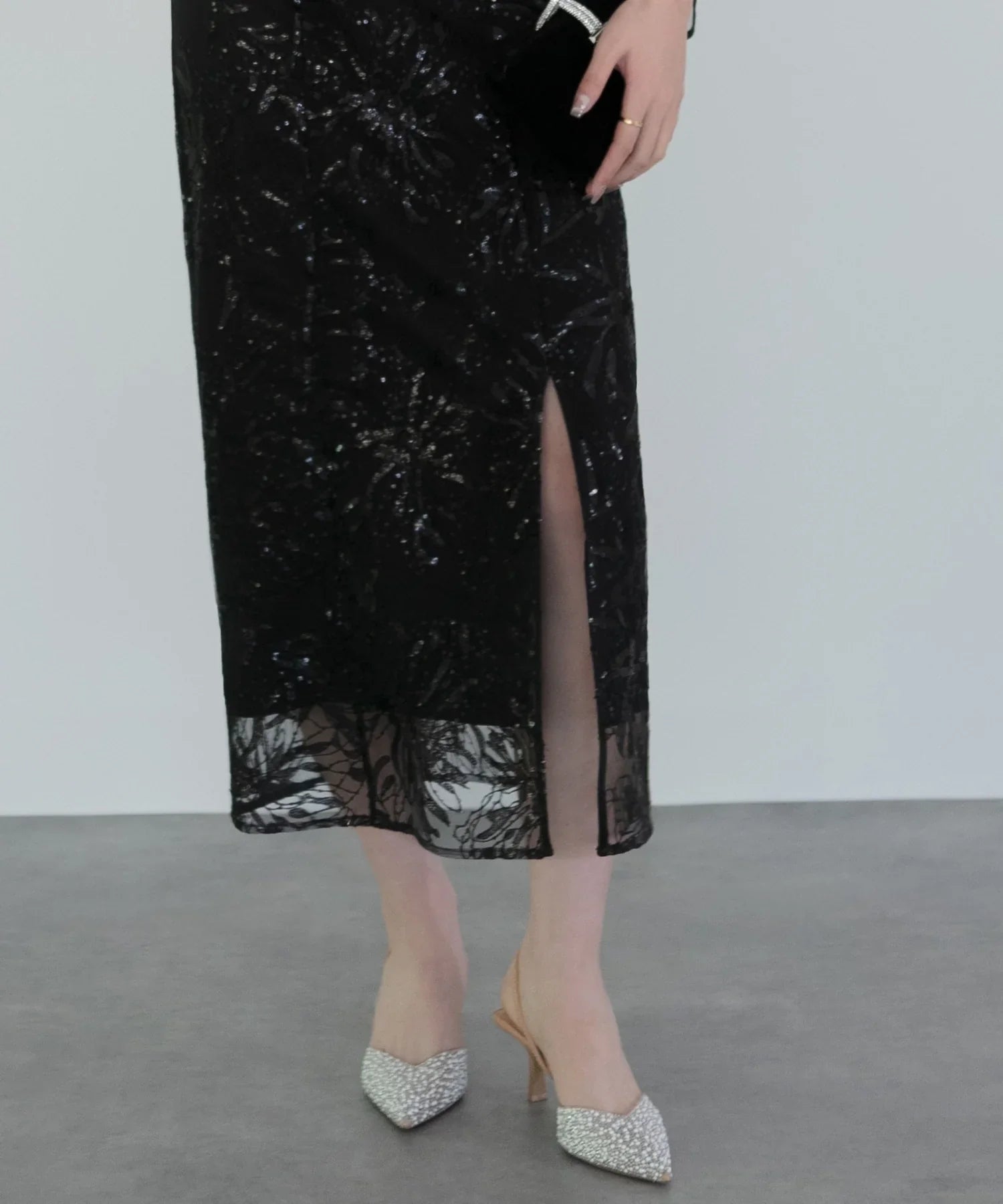 【当日発送】チュールオフショルダー花柄Iラインワンピースドレス