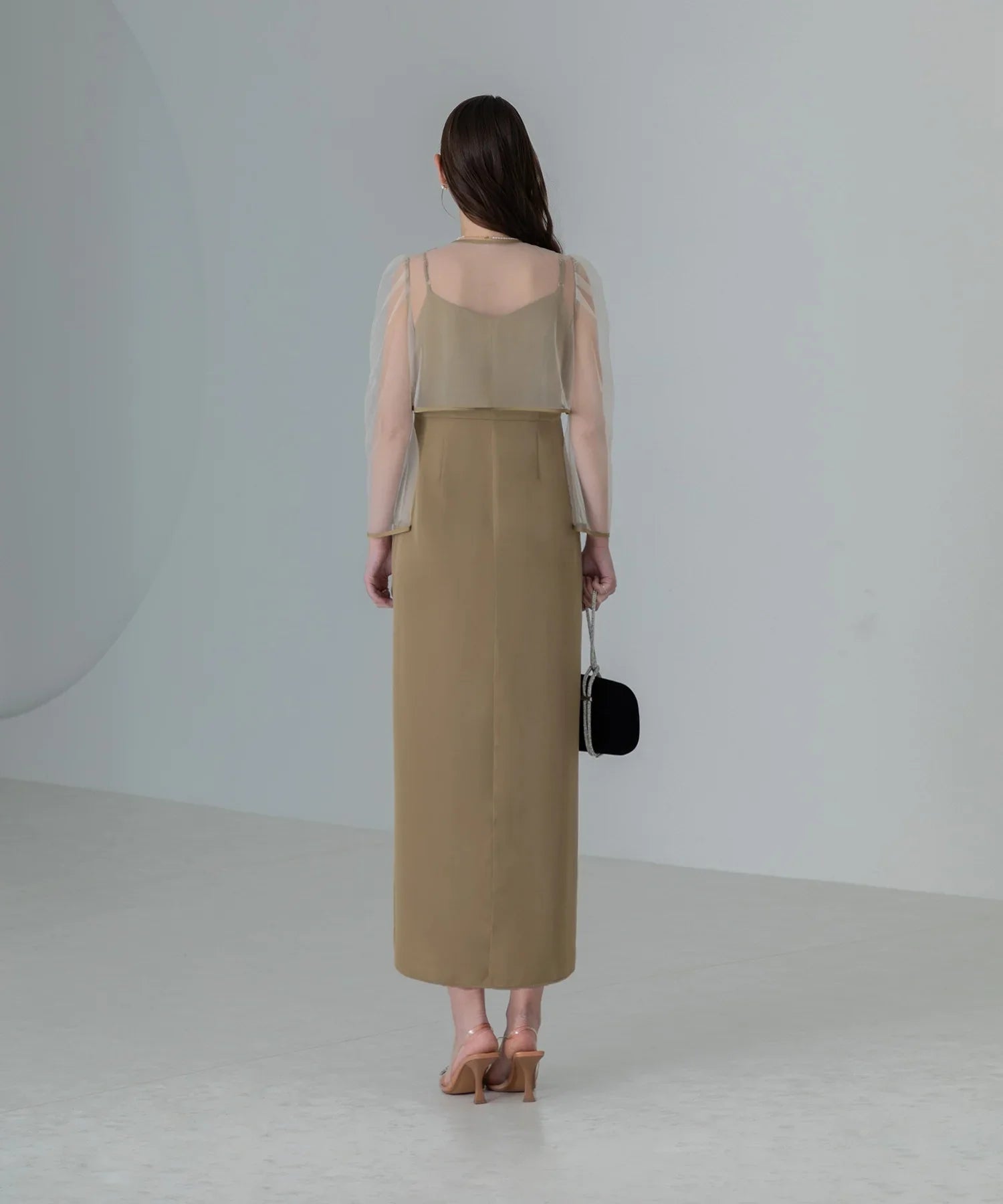 【当日発送】ローズボレロシアースリーブIラインワンピースドレス