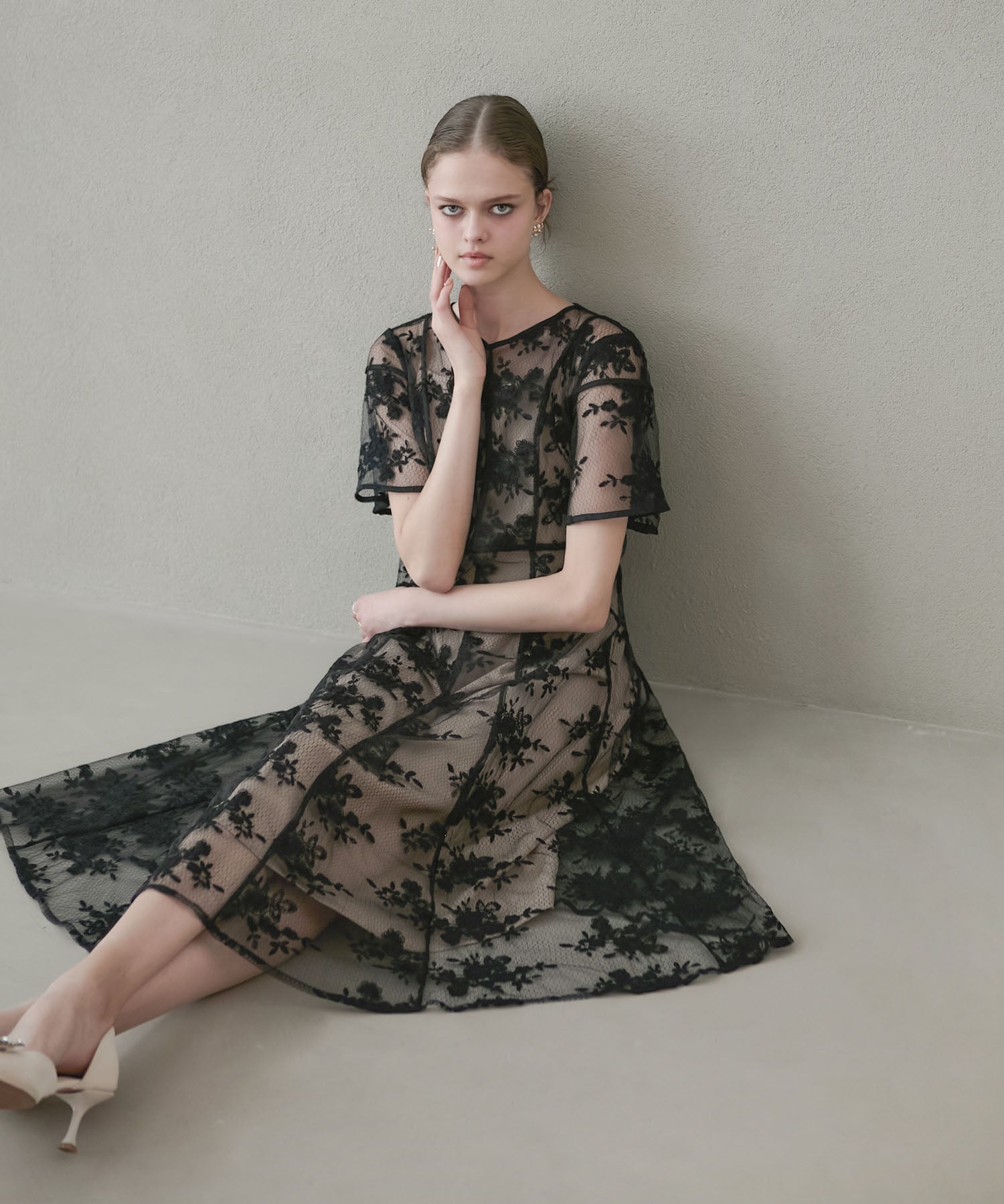 【当日発送】花柄バックリボンワンピースセットアップワンピースドレス