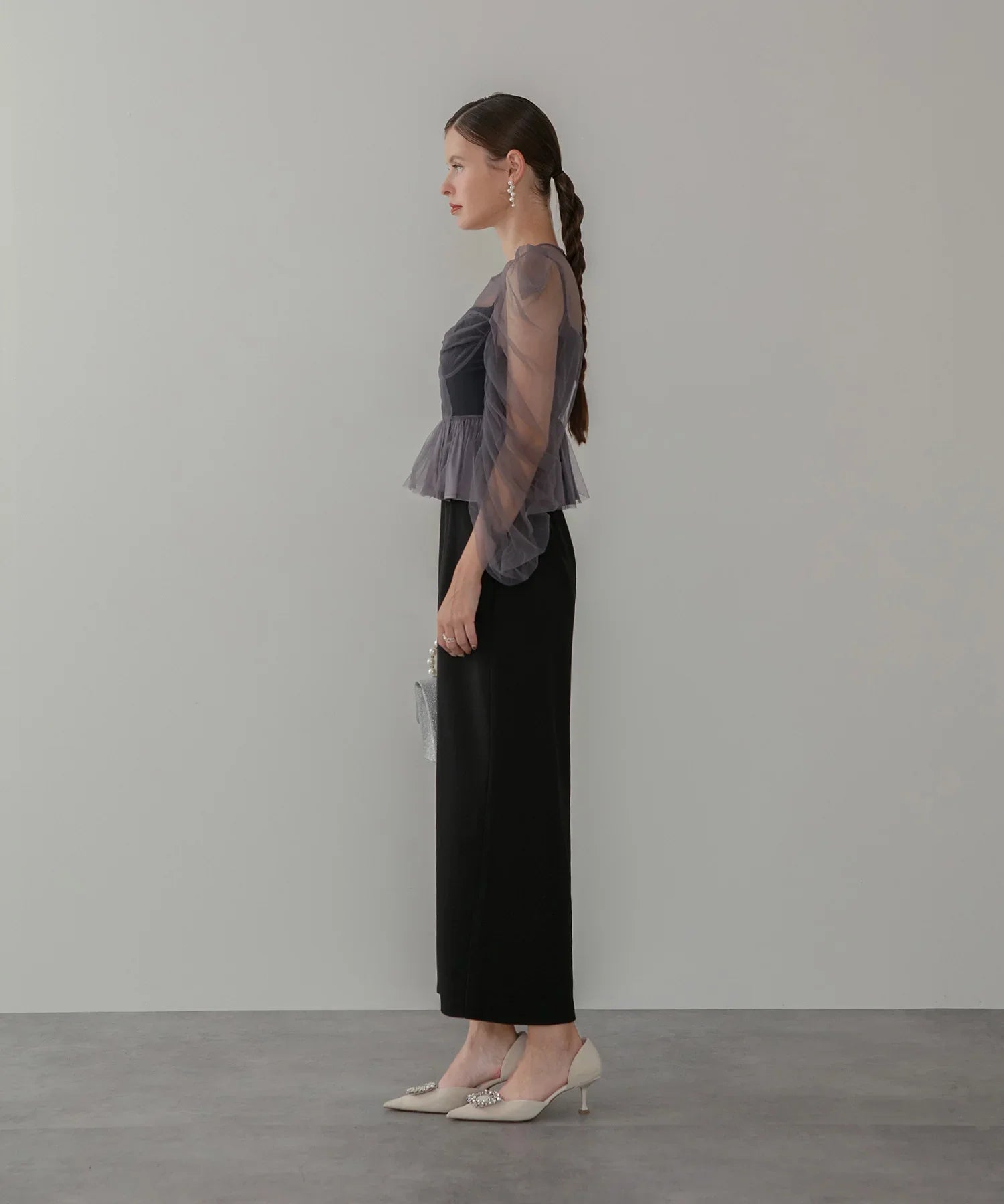 【当日発送】チュールペプラムトップスセットキャミワンピースドレス