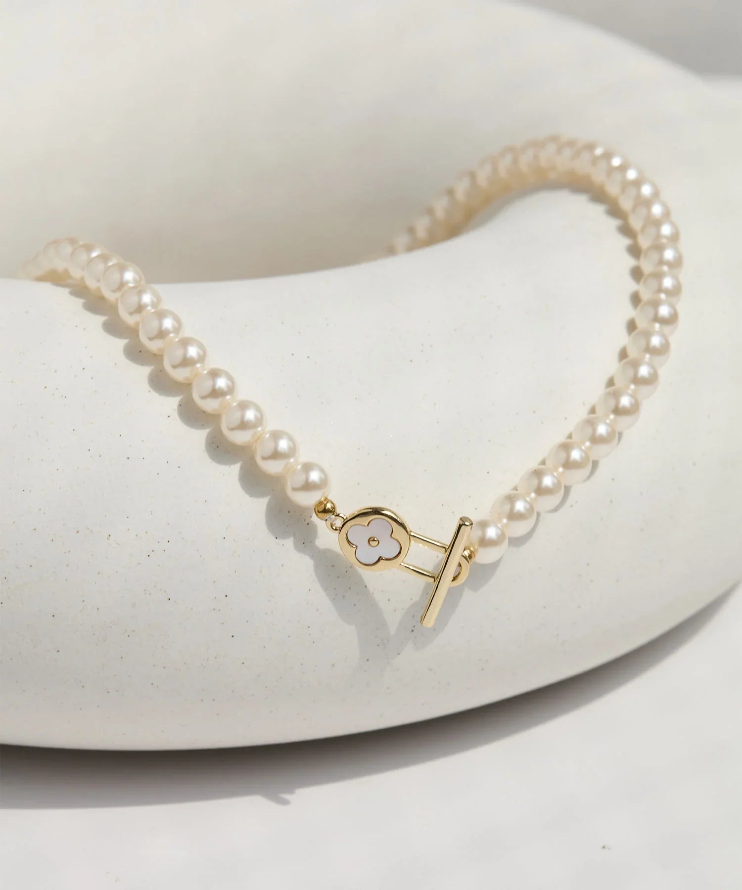 【当日発送】エレガントフラワーパールネックレス