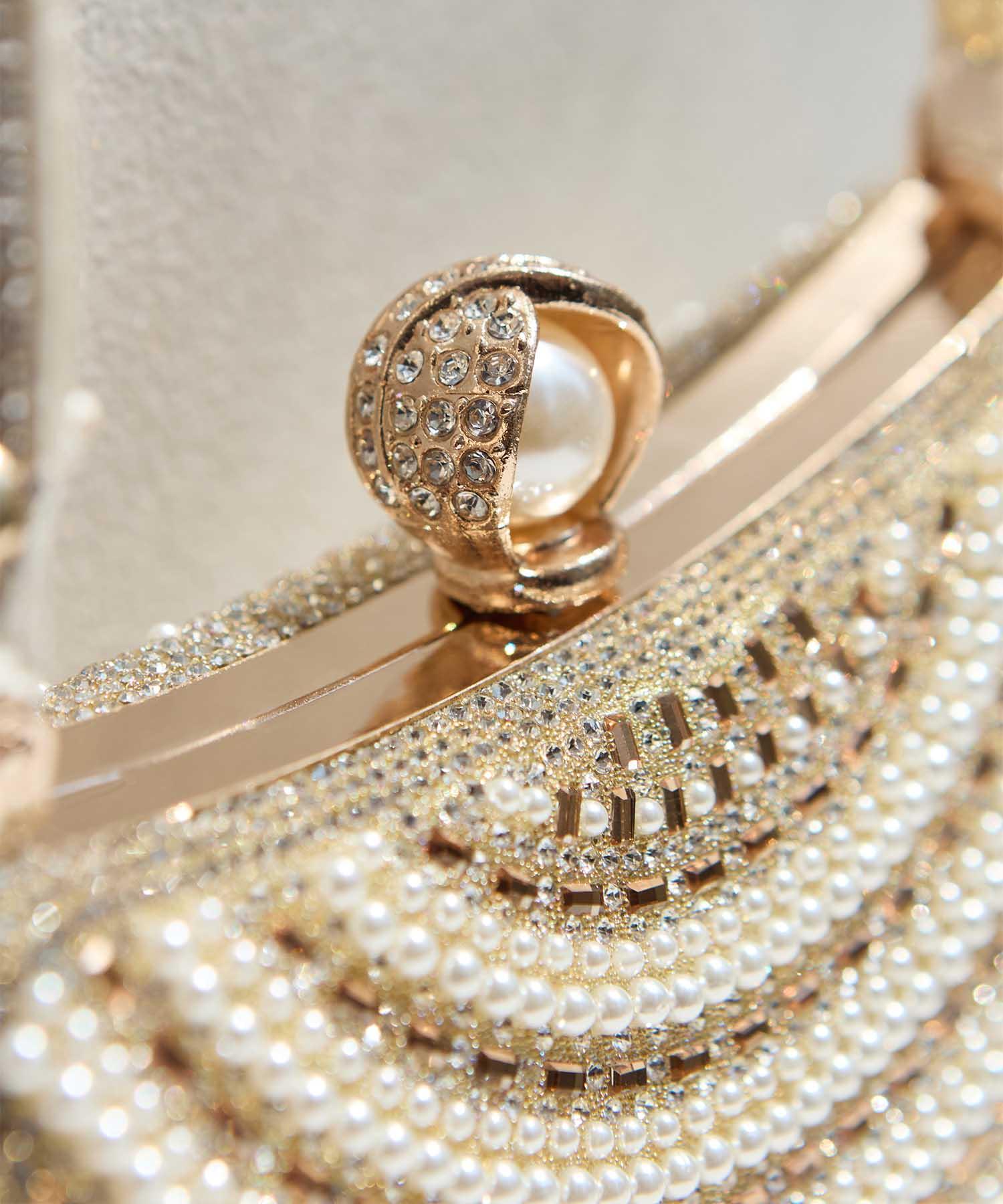 【SOLD OUT】2WAYパールビジューデザインハンドバッグ