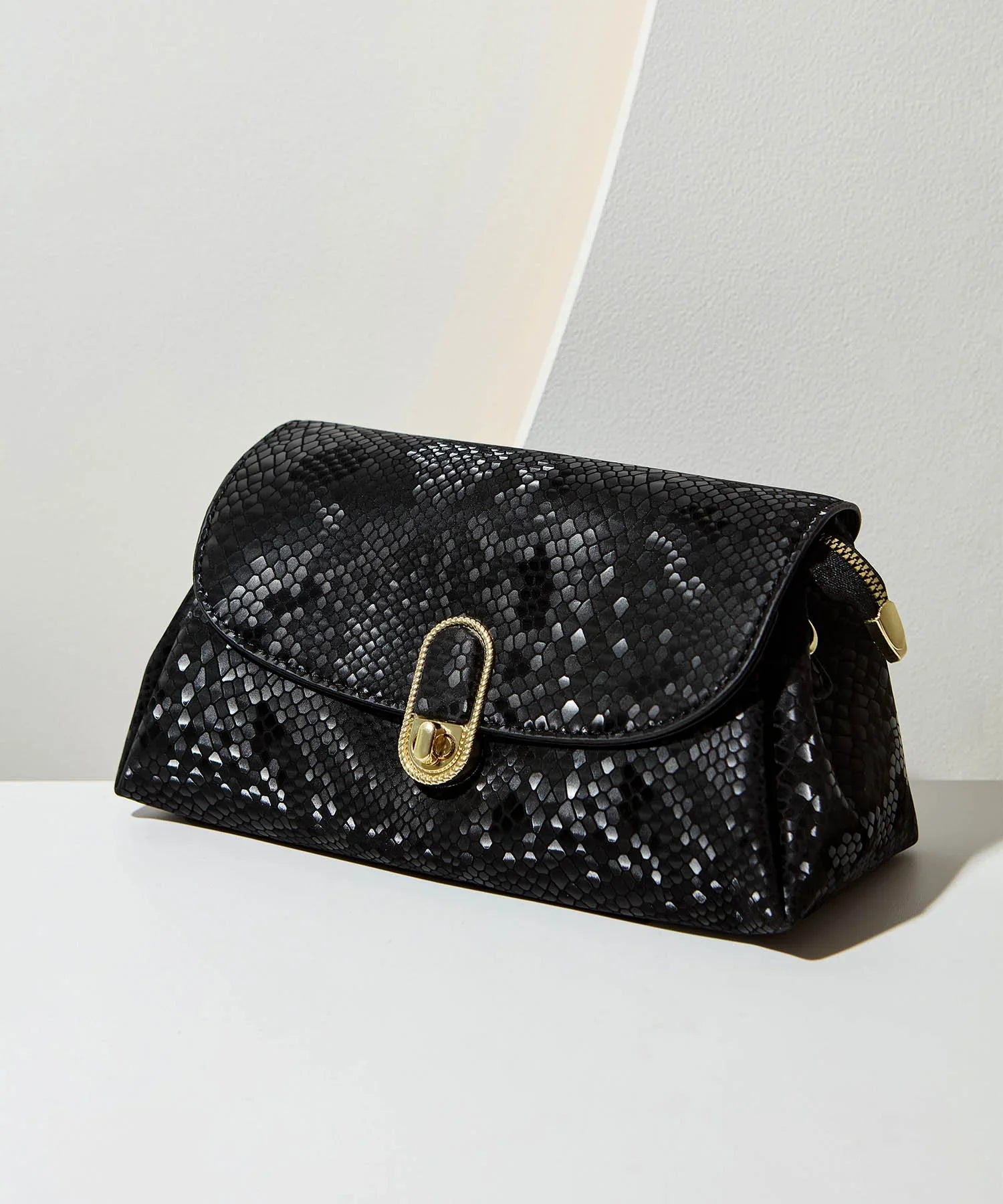 【当日発送】2WAYパイソンゴールドチェーンバッグ