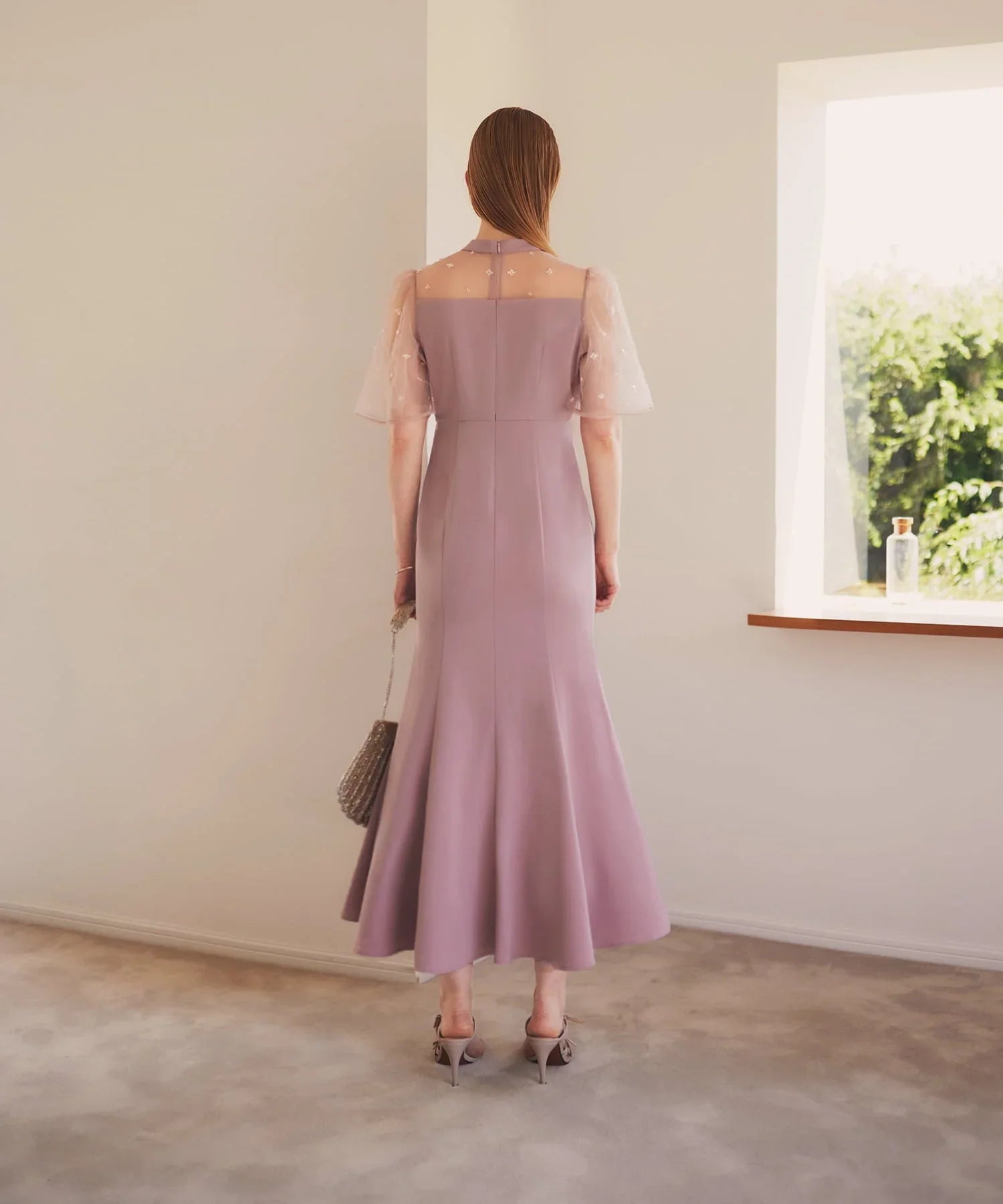 【當天出貨】碎花亮片薄紗重疊魚尾裙