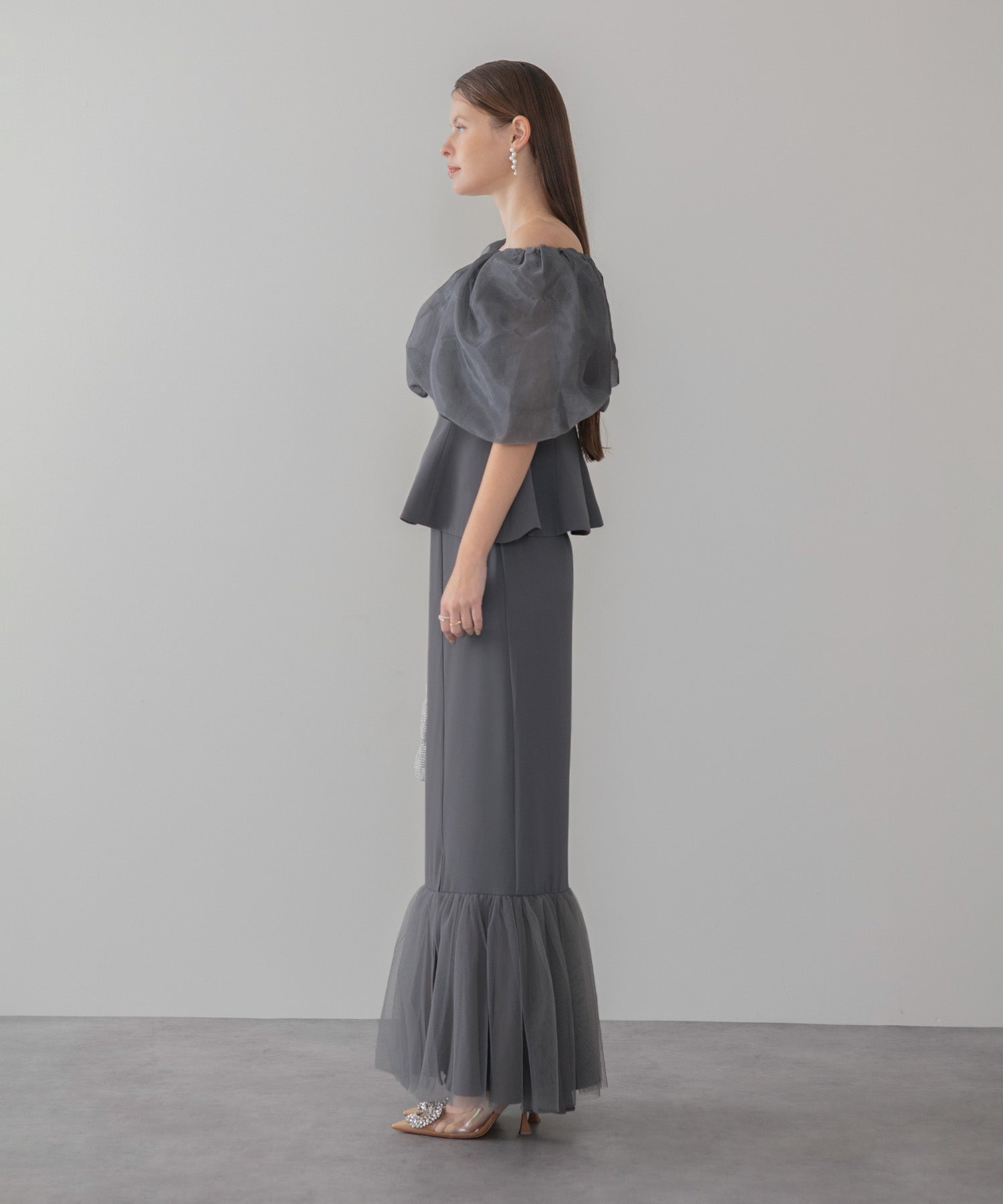 【当日発送】シアーチュールオフショルセットアップドレス