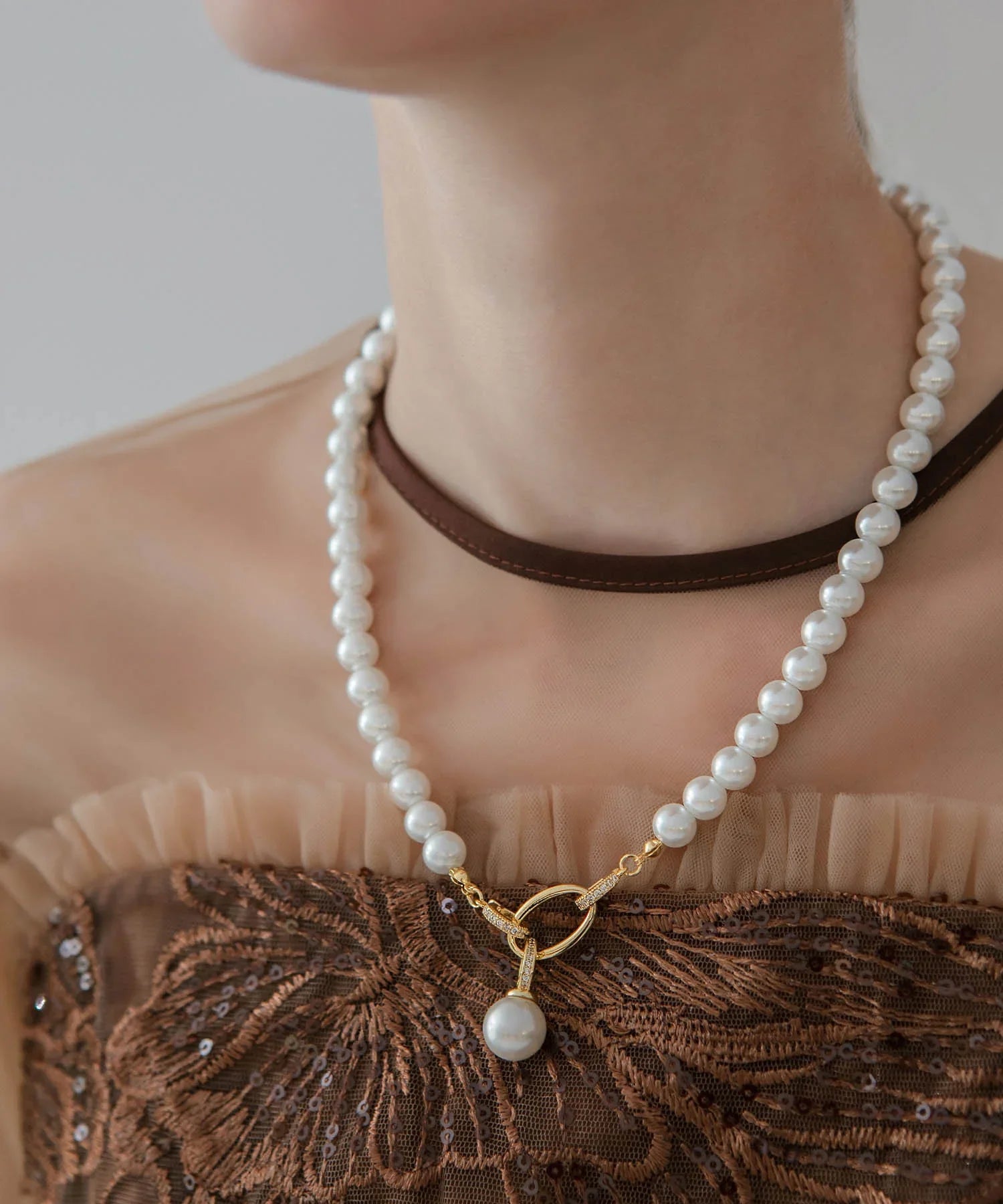 【当日発送】パールサークルネックレス