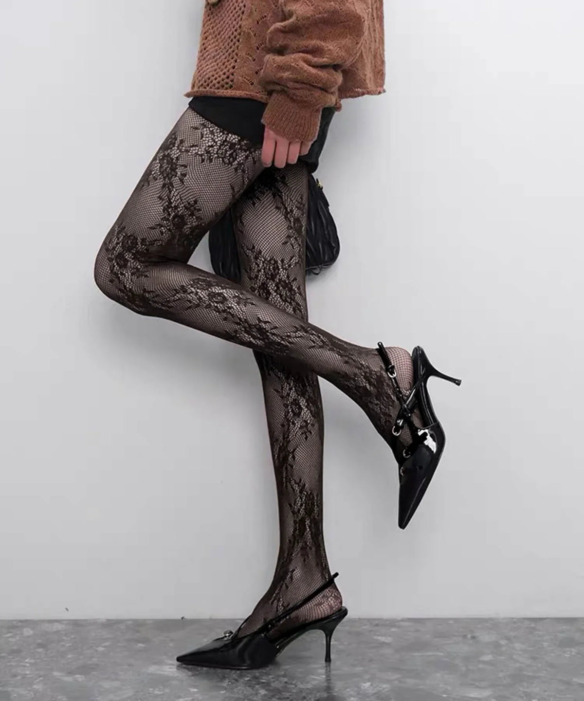 【COMING SOON】フローラルボタニカルメッシュレースタイツ
