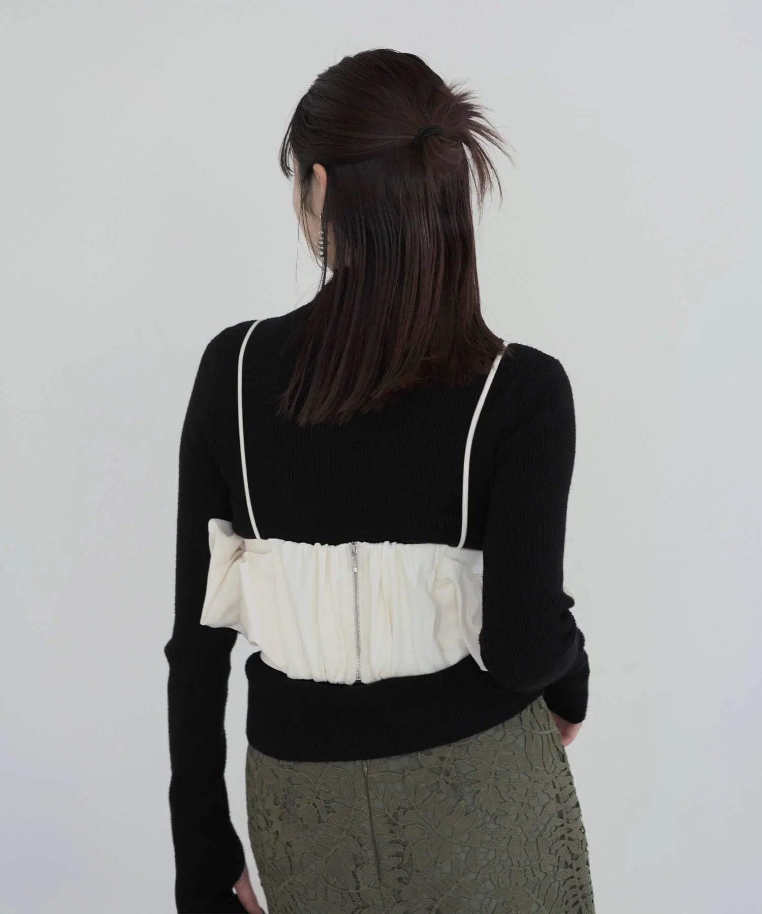 【当日発送】サイドフリルバックジップキャミビスチェ