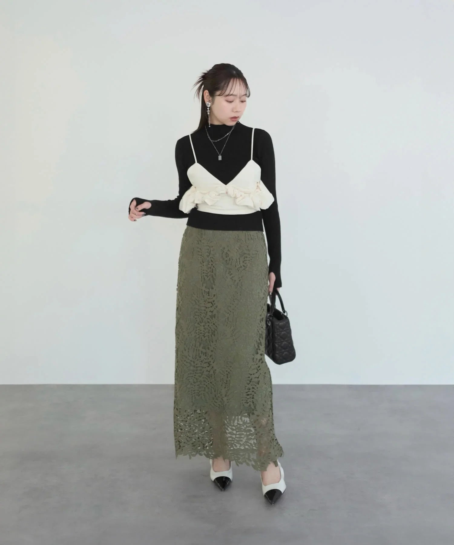 【当日発送】サイドフリルバックジップキャミビスチェ