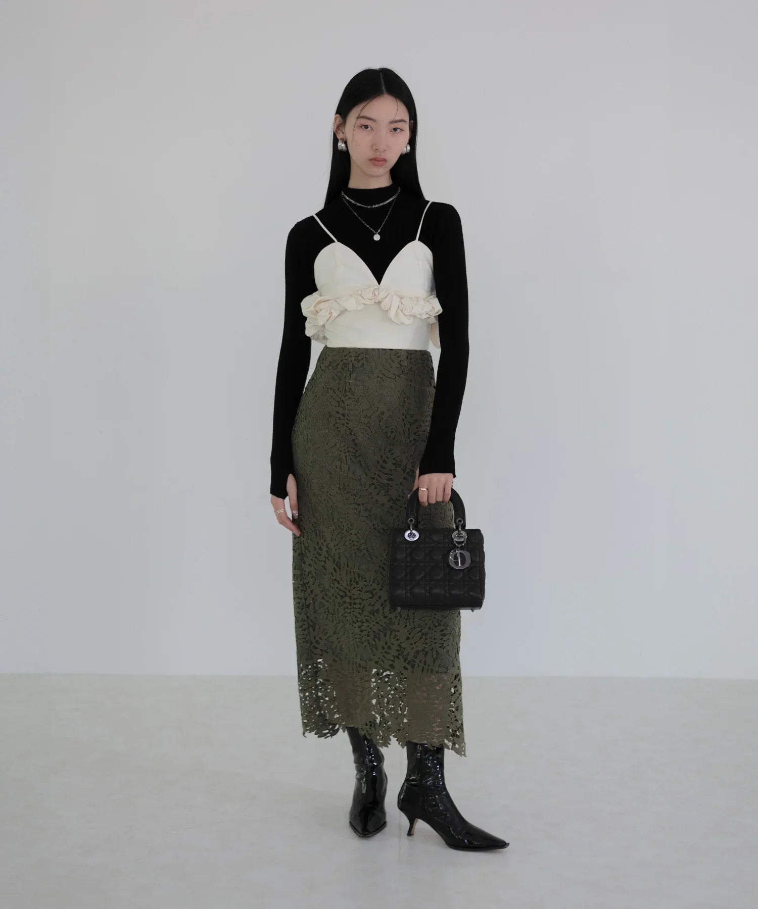 【当日発送】サイドフリルバックジップキャミビスチェ