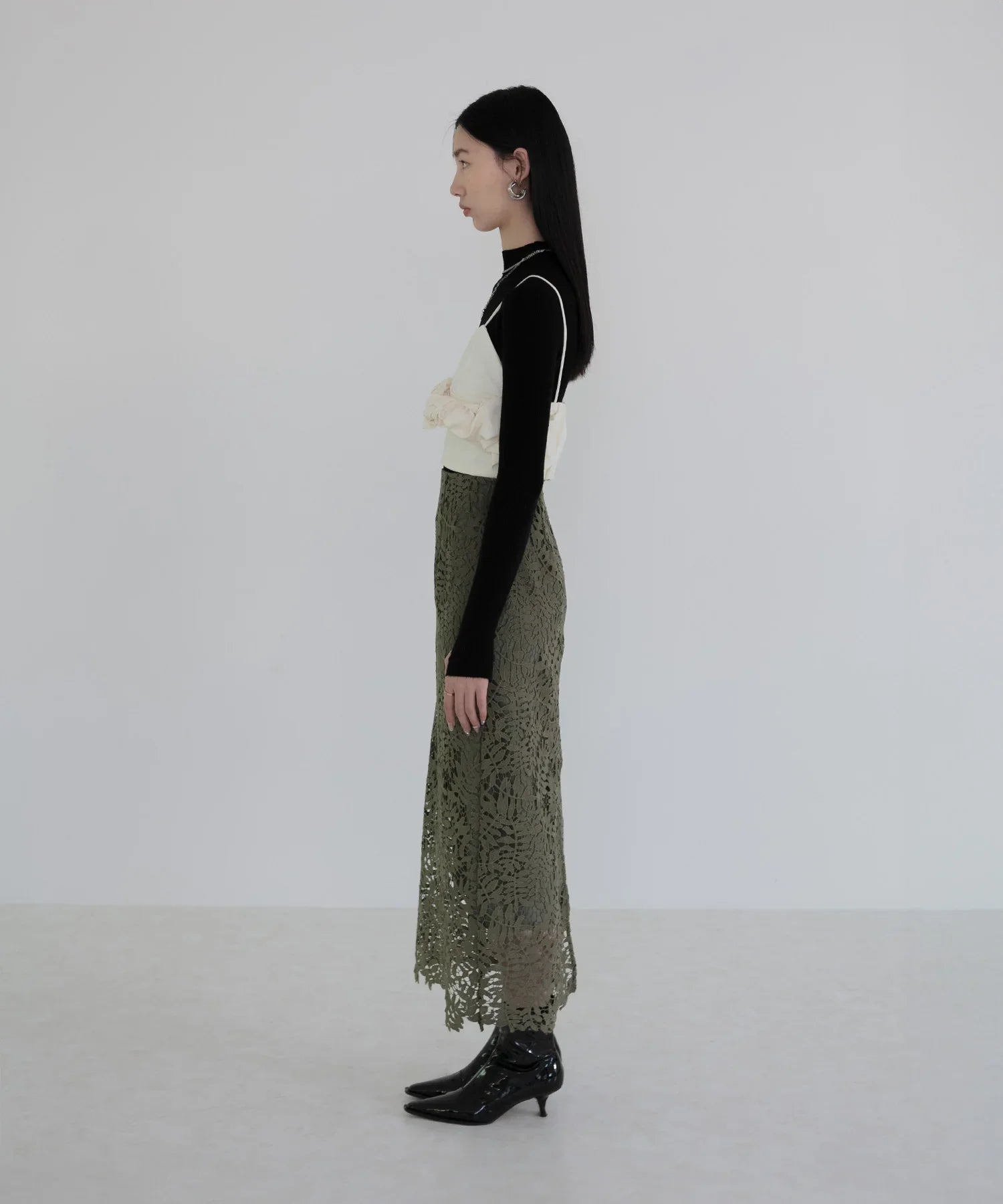 【当日発送】サイドフリルバックジップキャミビスチェ