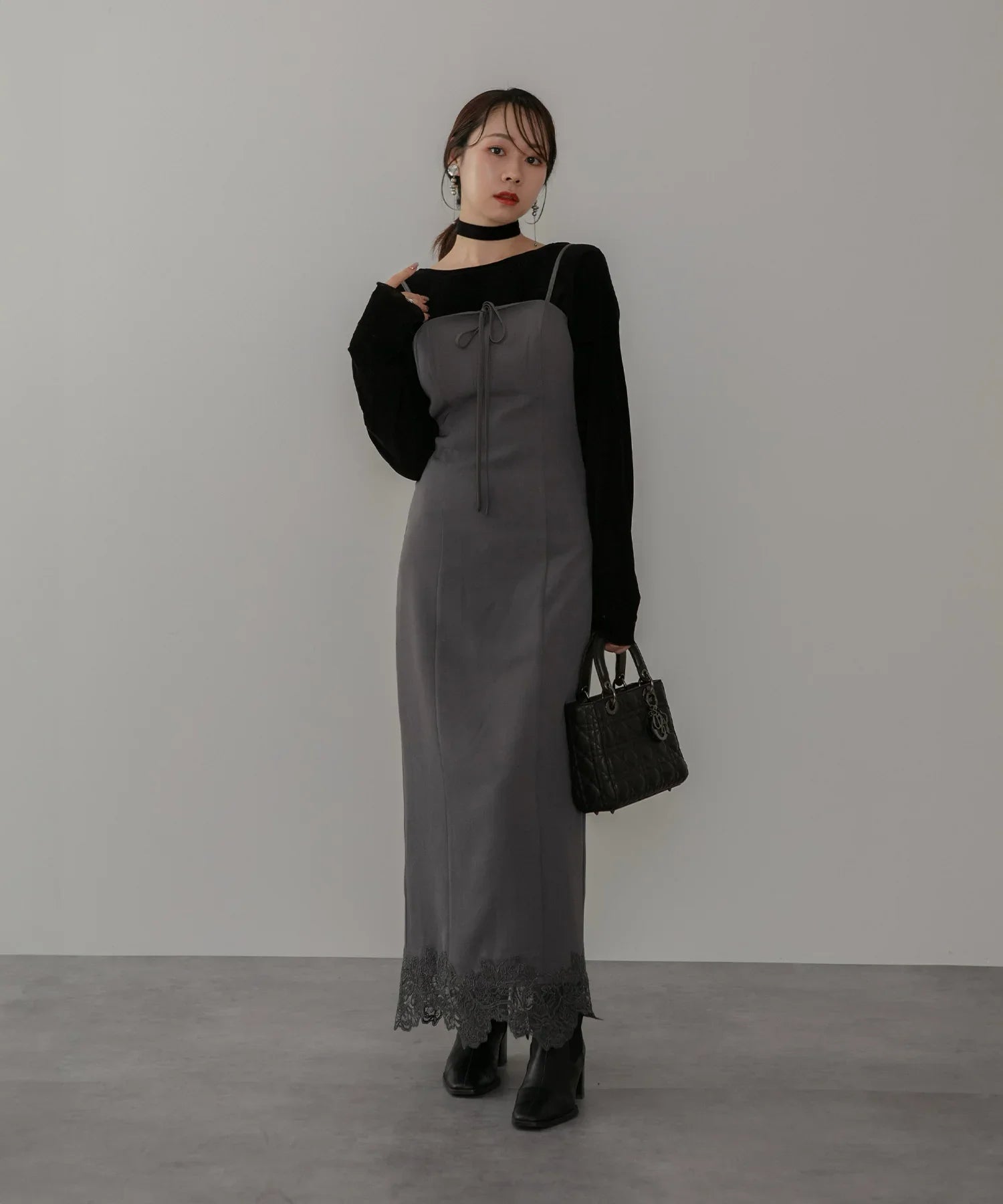 【当日発送】チュールフリルスリーブベストセットワンピースドレス