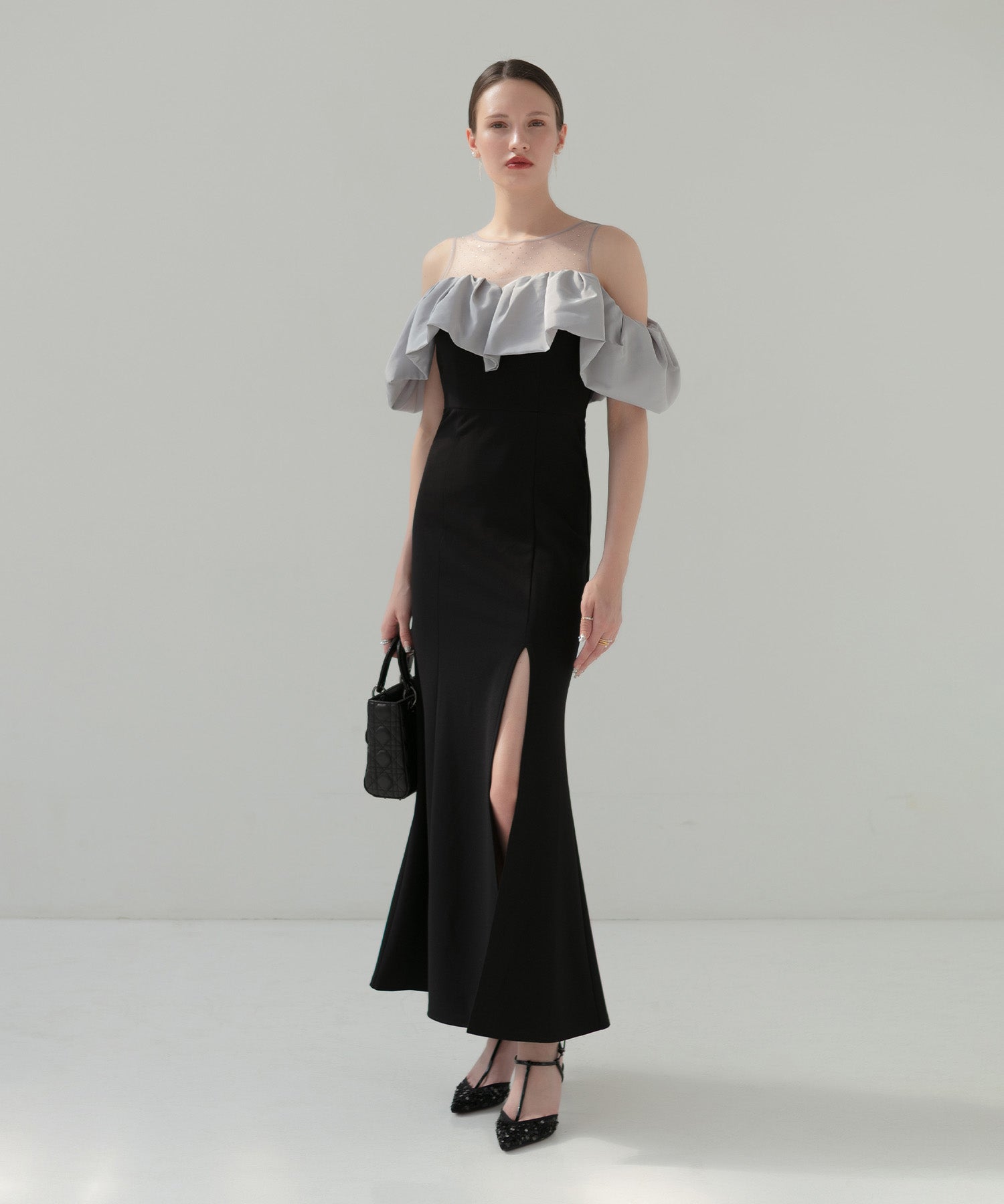 【LEJA LUXE】2WAYストーンペプラムビスチェマーメイドドレス