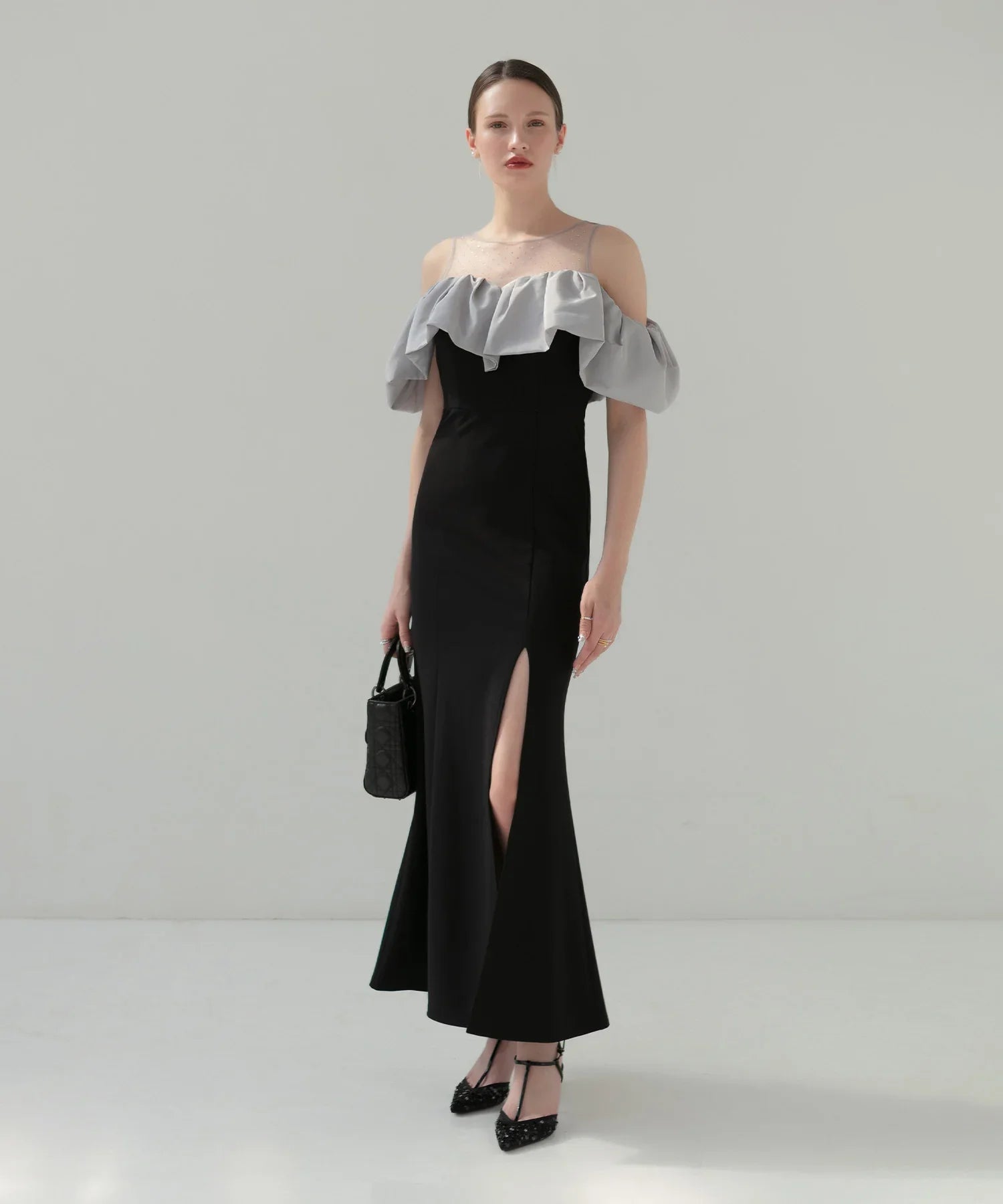 【LEJA LUXE】2WAYストーンペプラムビスチェマーメイドドレス