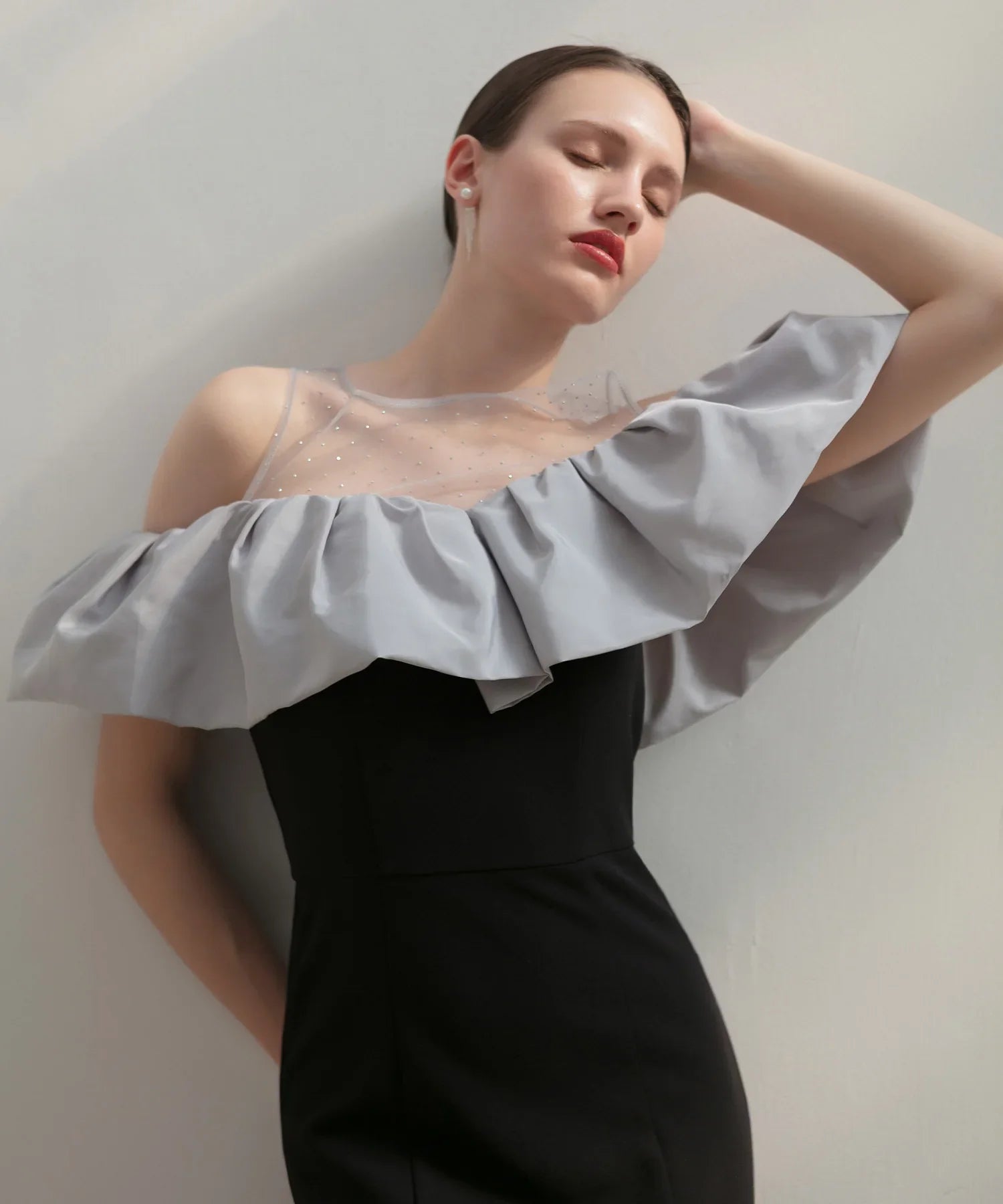 【LEJA LUXE】2WAYストーンペプラムビスチェマーメイドドレス