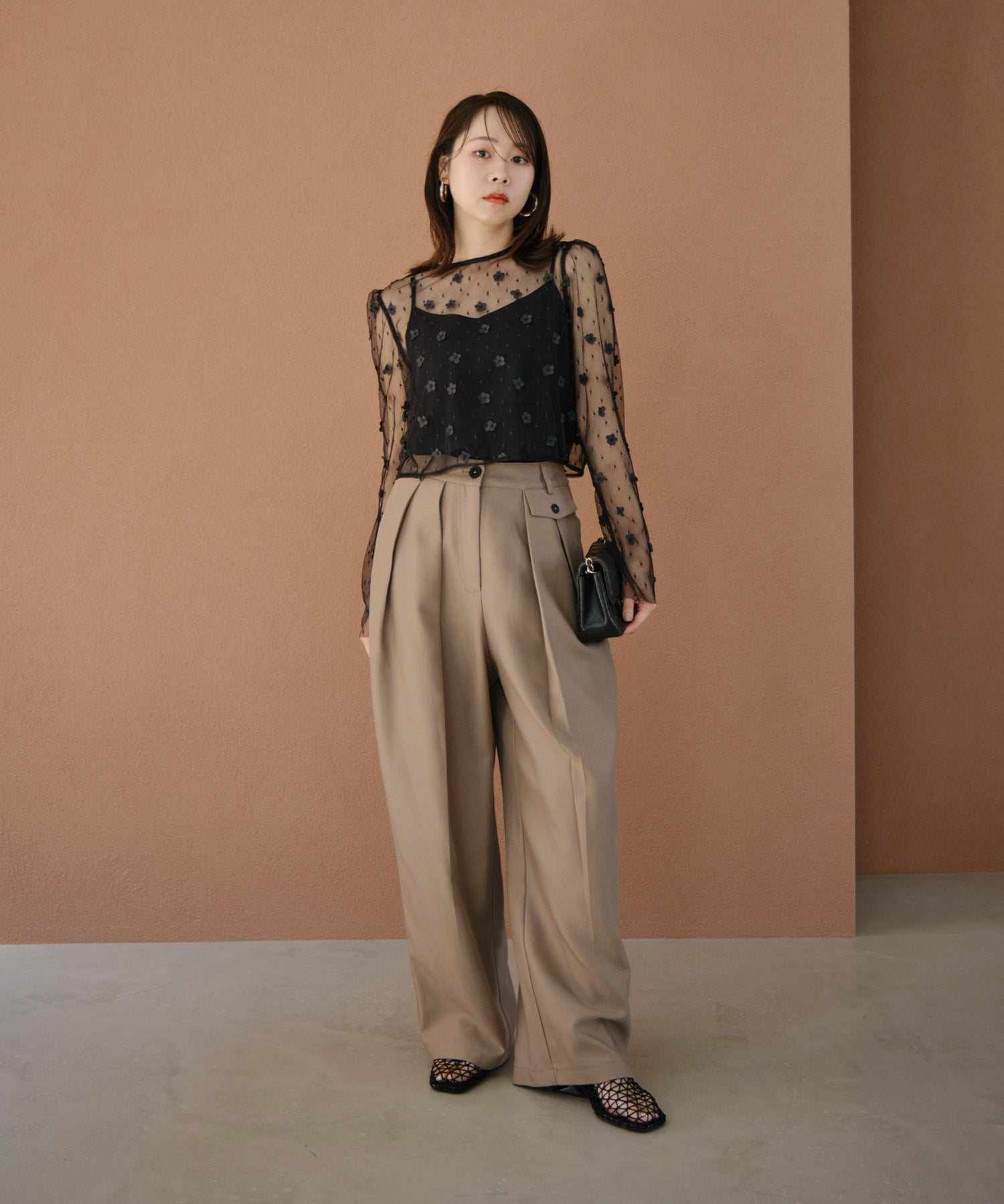 【当日発送】フラワーモチーフアシンメトリーチュールマーメイドワンピースドレス