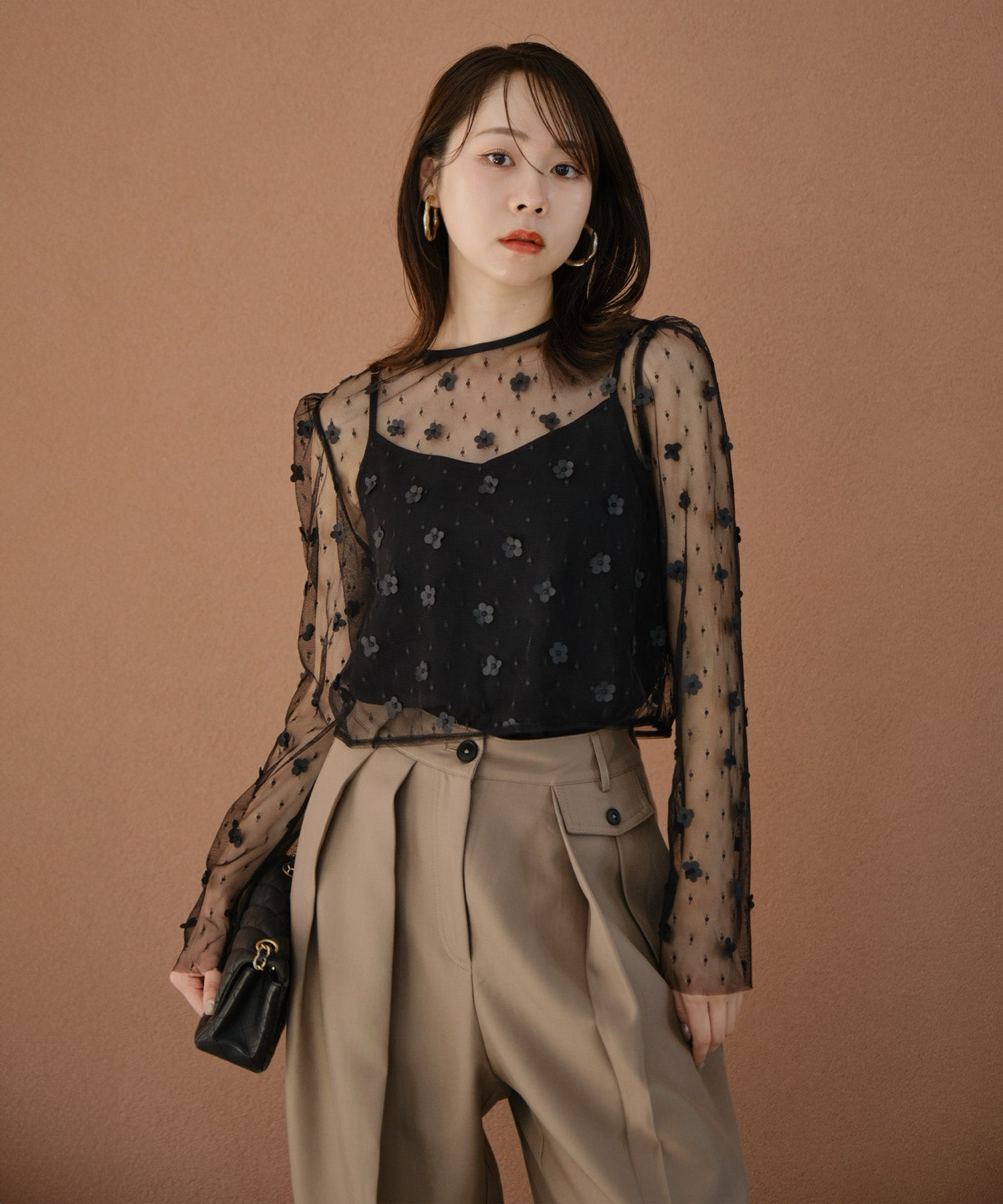 【当日発送】フラワーモチーフアシンメトリーチュールマーメイドワンピースドレス