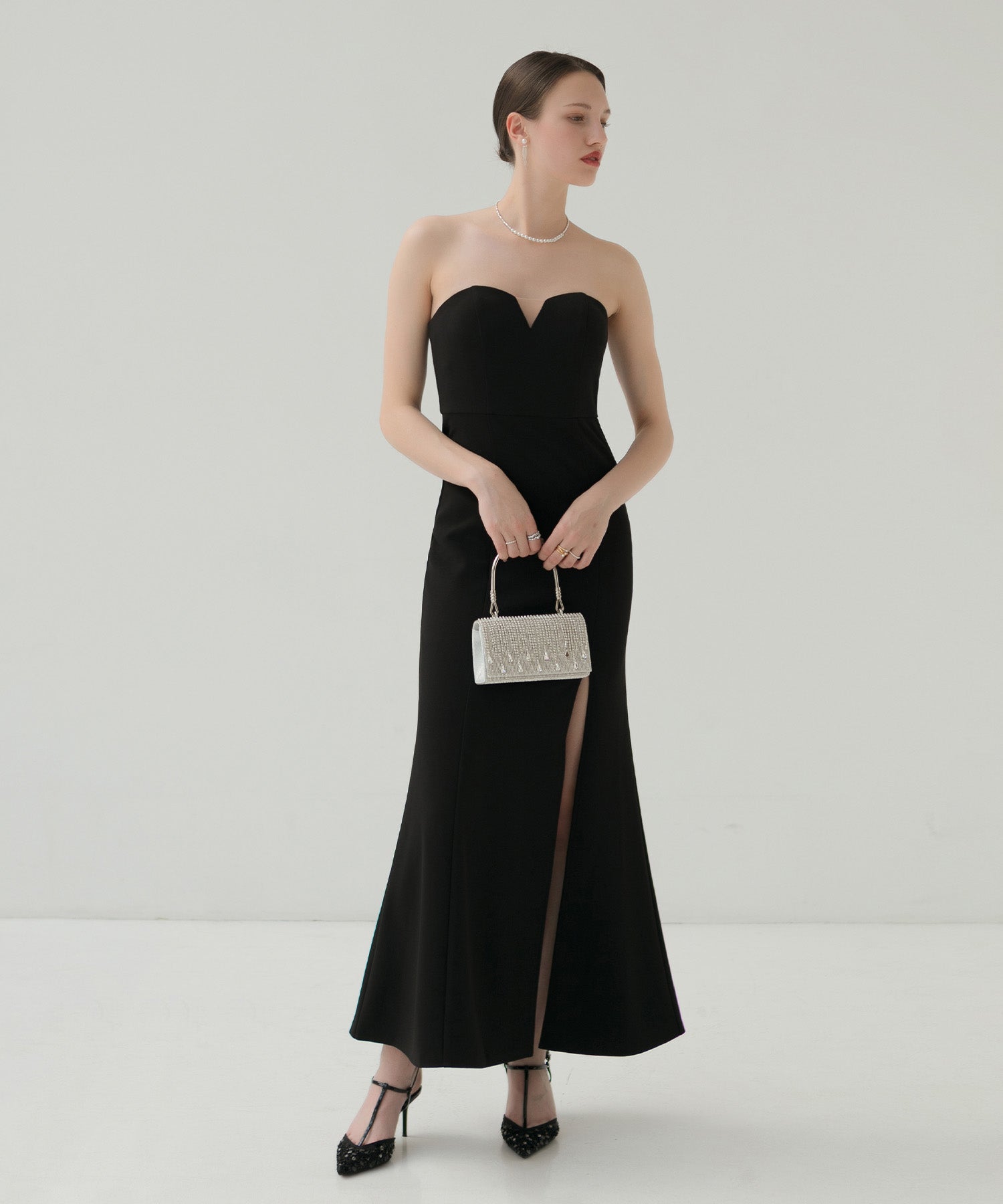 【LEJA LUXE】2WAYストーンペプラムビスチェマーメイドドレス