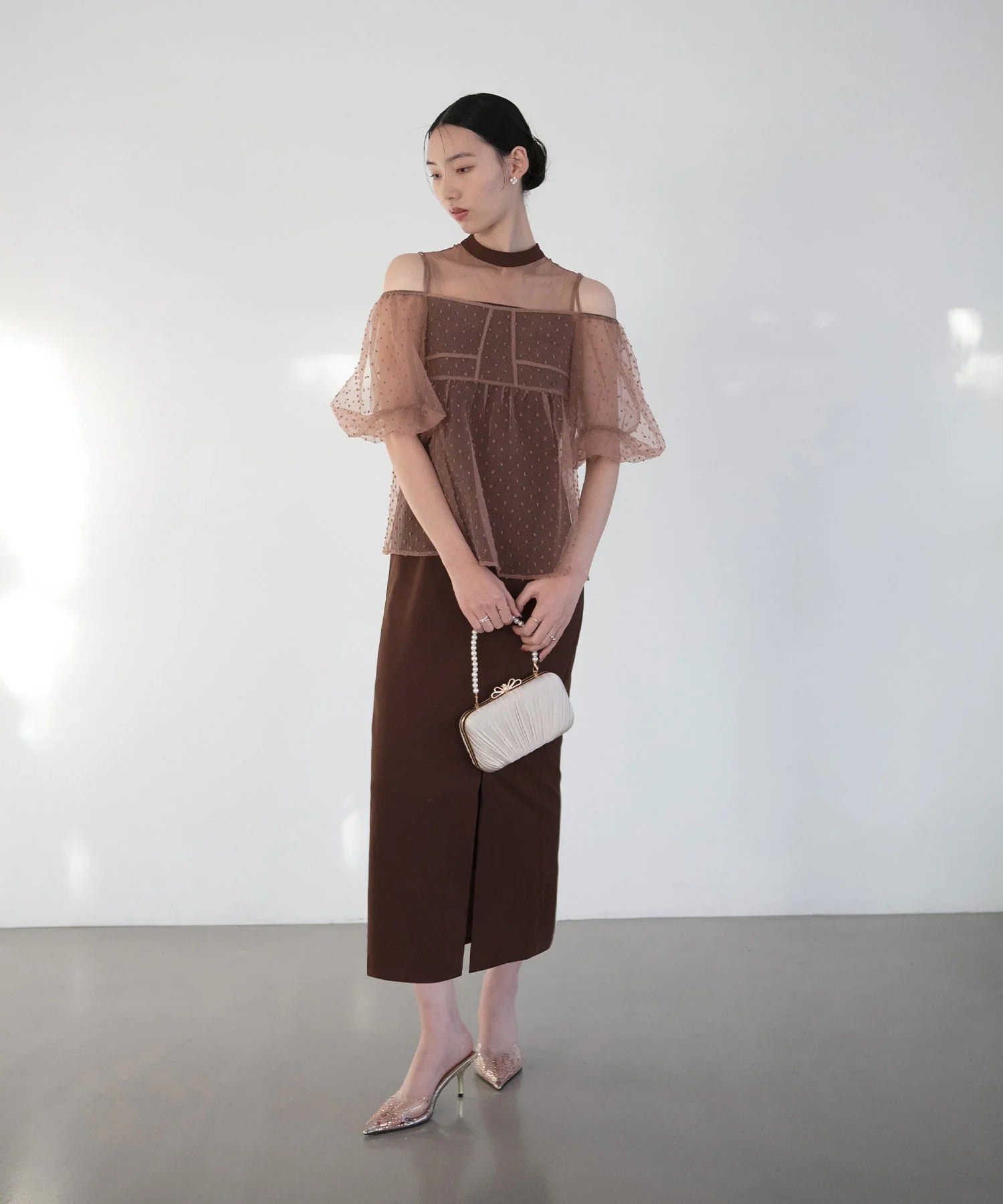 【当日発送】 レースドットビスチェセットアップIラインワンピースドレス