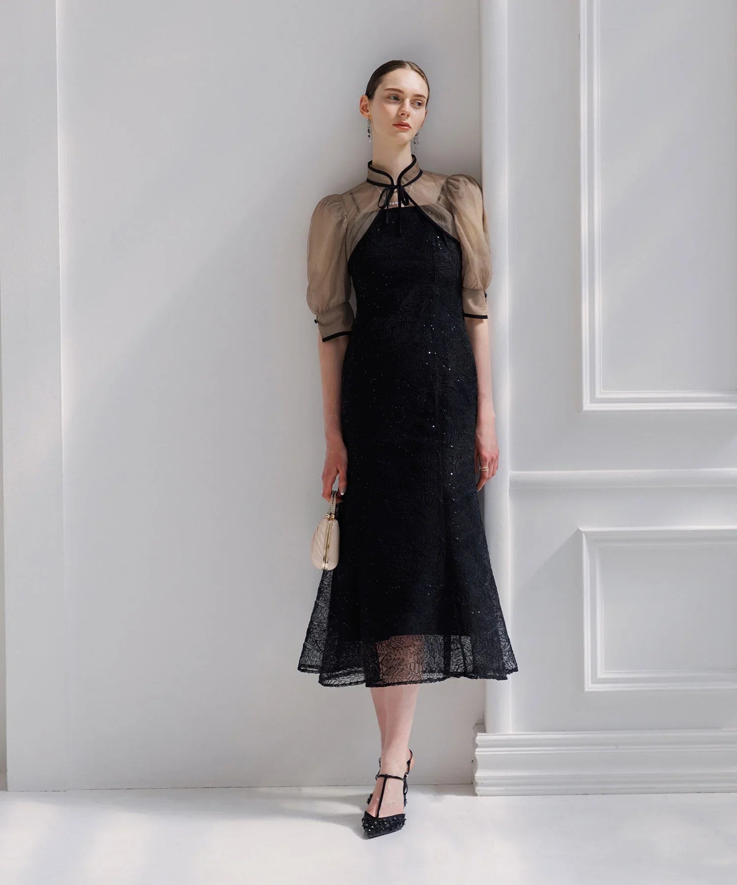 【当日発送】スパンコールボタニカルマーメイドボレロ2WAYワンピースドレス