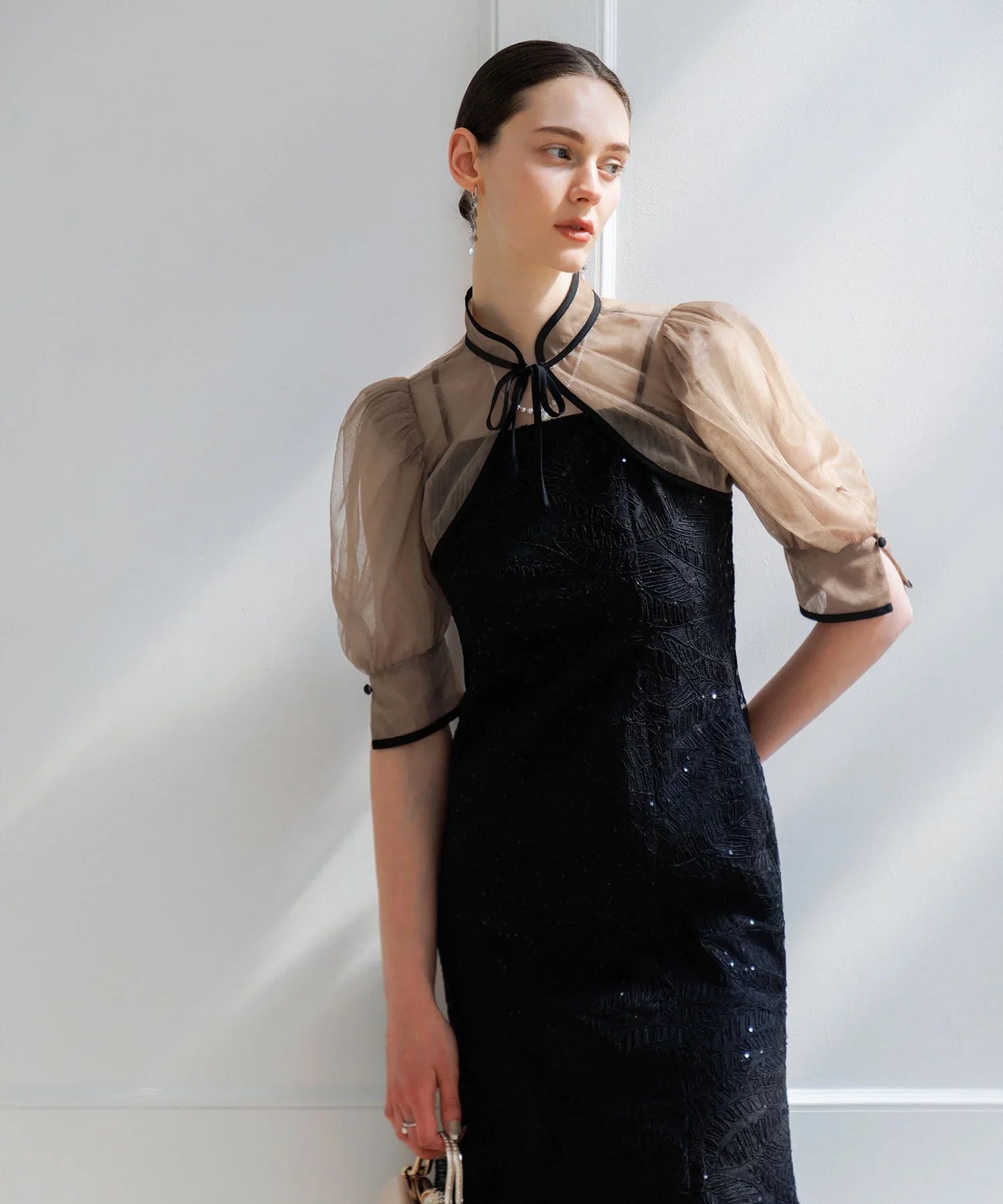 【当日発送】スパンコールボタニカルマーメイドボレロ2WAYワンピースドレス