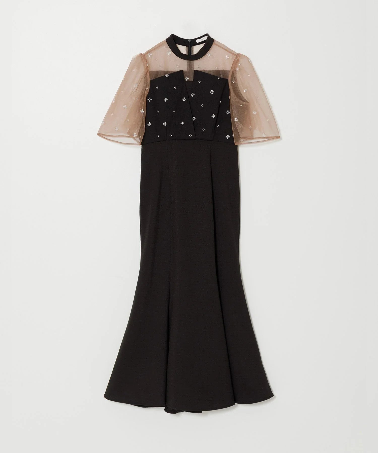 【當天出貨】碎花亮片薄紗重疊魚尾裙