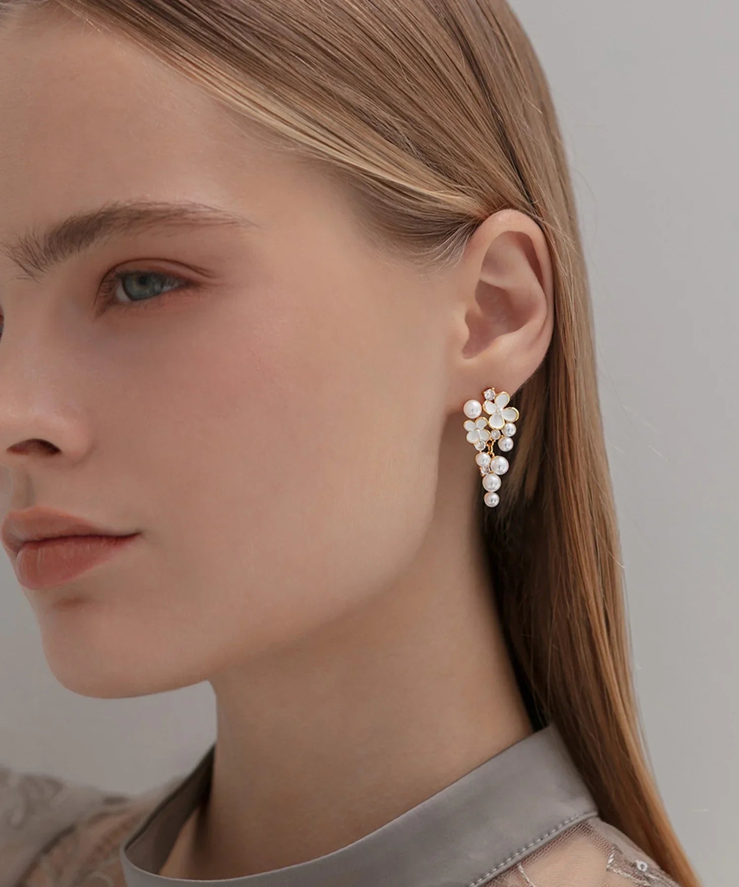 【当日発送】パールブーケドロップピアス